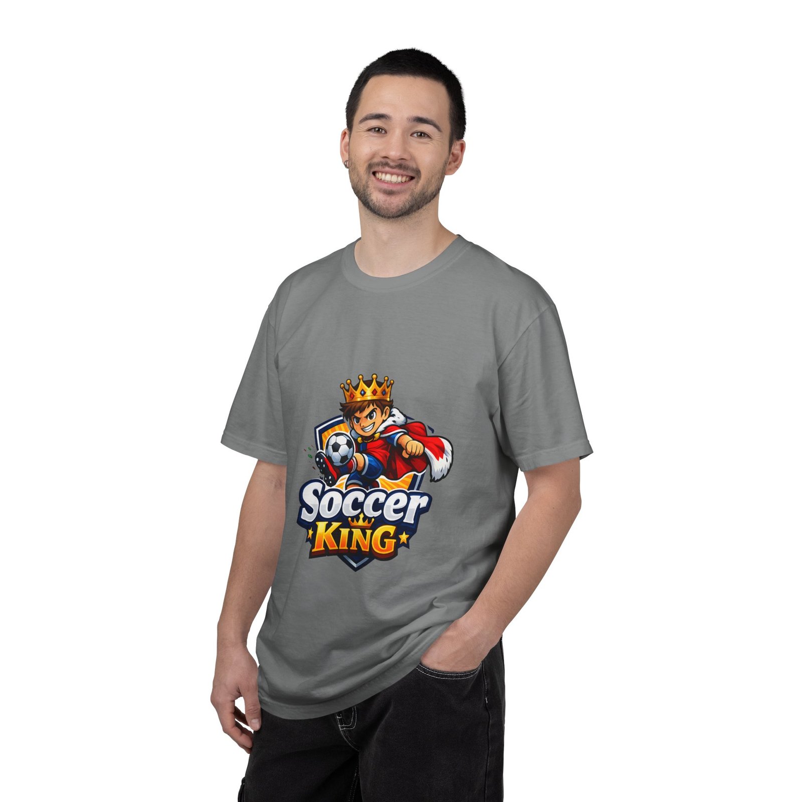 Soccer King T-Shirt — Kids & Teens Soccer Crown Graphic Tee - Image 27