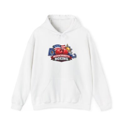 Massachusetts Boxing Hoodie — USA Flag & Gloves Gym Pullover