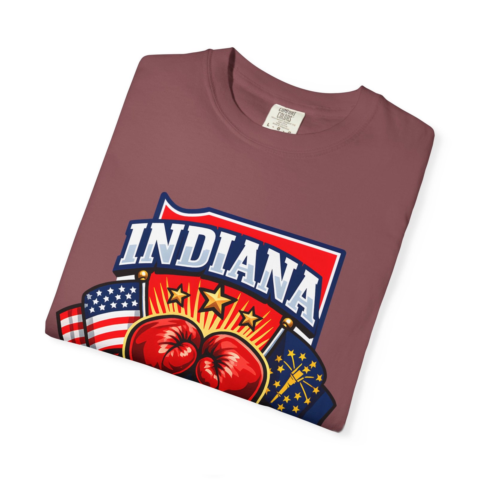 Indiana Boxing T-Shirt — State Pride Boxing Tee with Gloves & Flags - Image 15