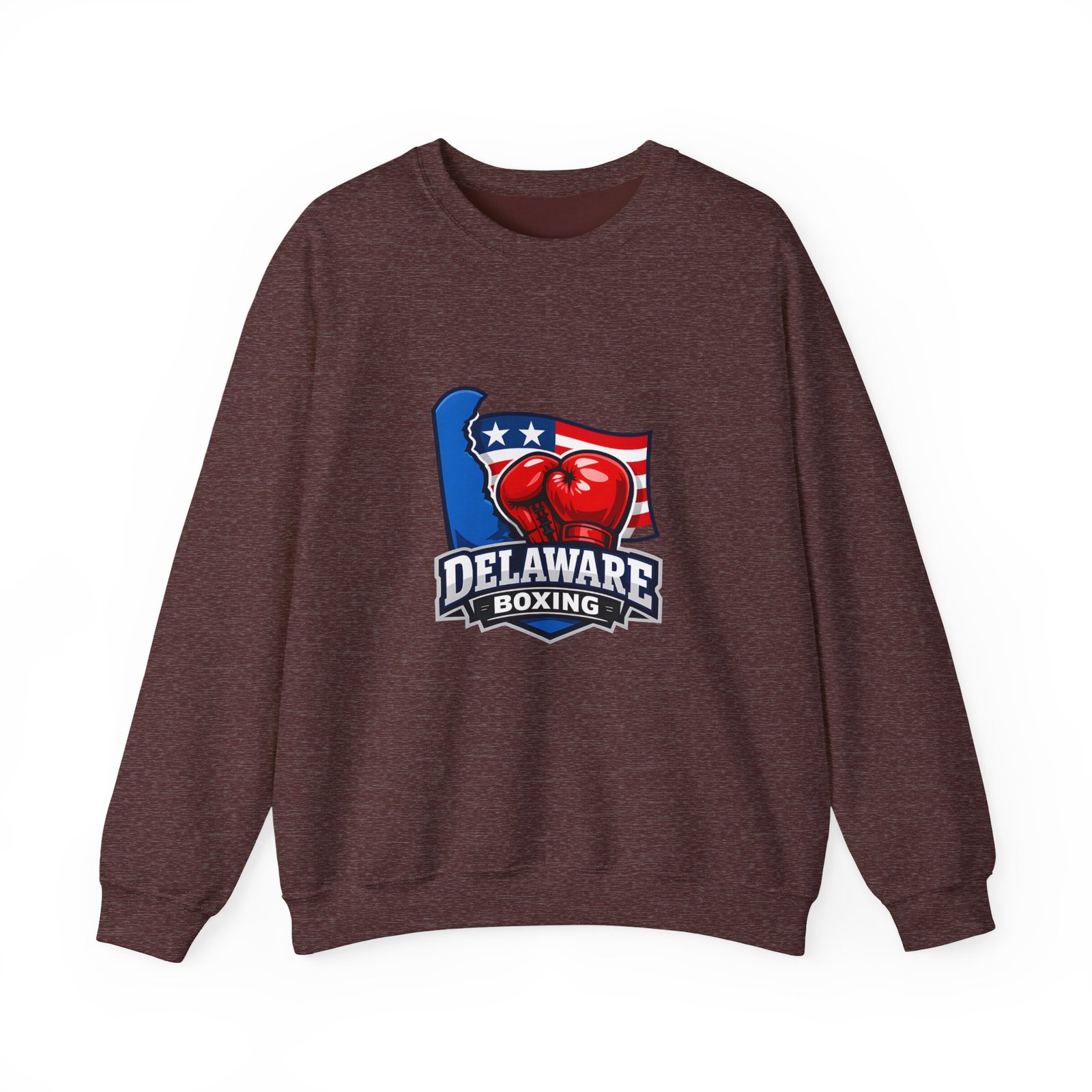 Delaware Boxing Crewneck Sweatshirt – USA Flag Boxing Gloves Graphic - Image 13