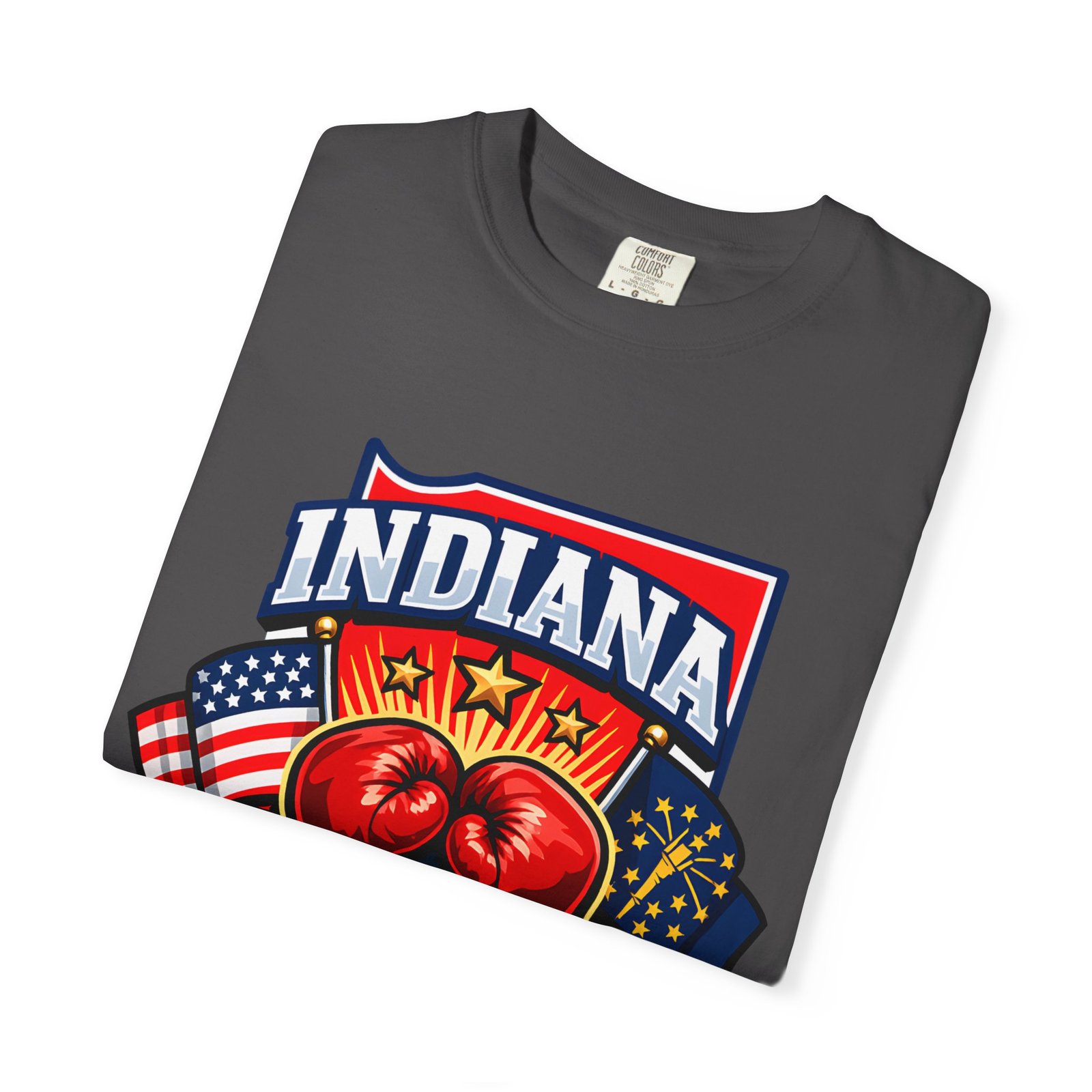 Indiana Boxing T-Shirt — State Pride Boxing Tee with Gloves & Flags - Image 47