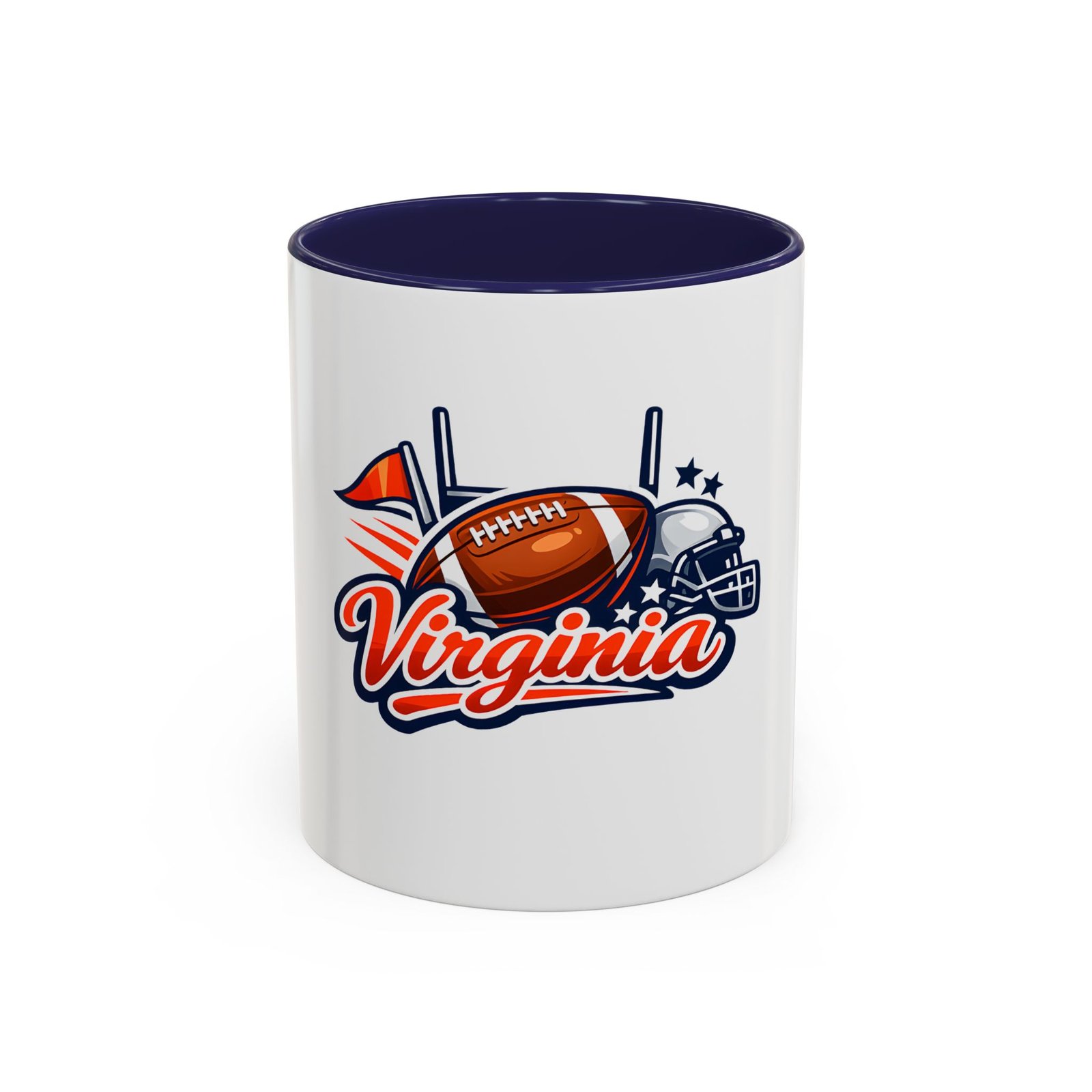Virginia Football Accent Coffee Mug – Team Helmet & Football Design (11/15oz) - Image 2