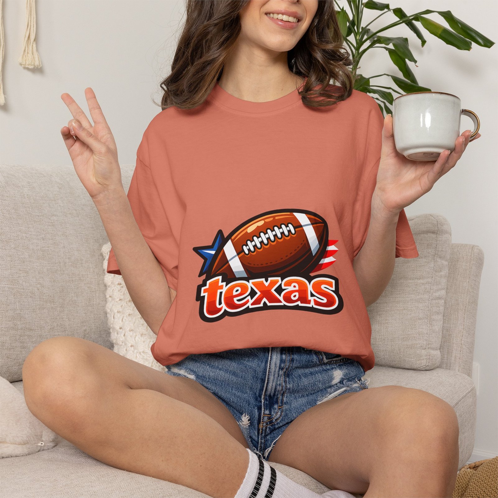 Texas Football T-Shirt — Retro Football & Lone Star Logo - Image 25