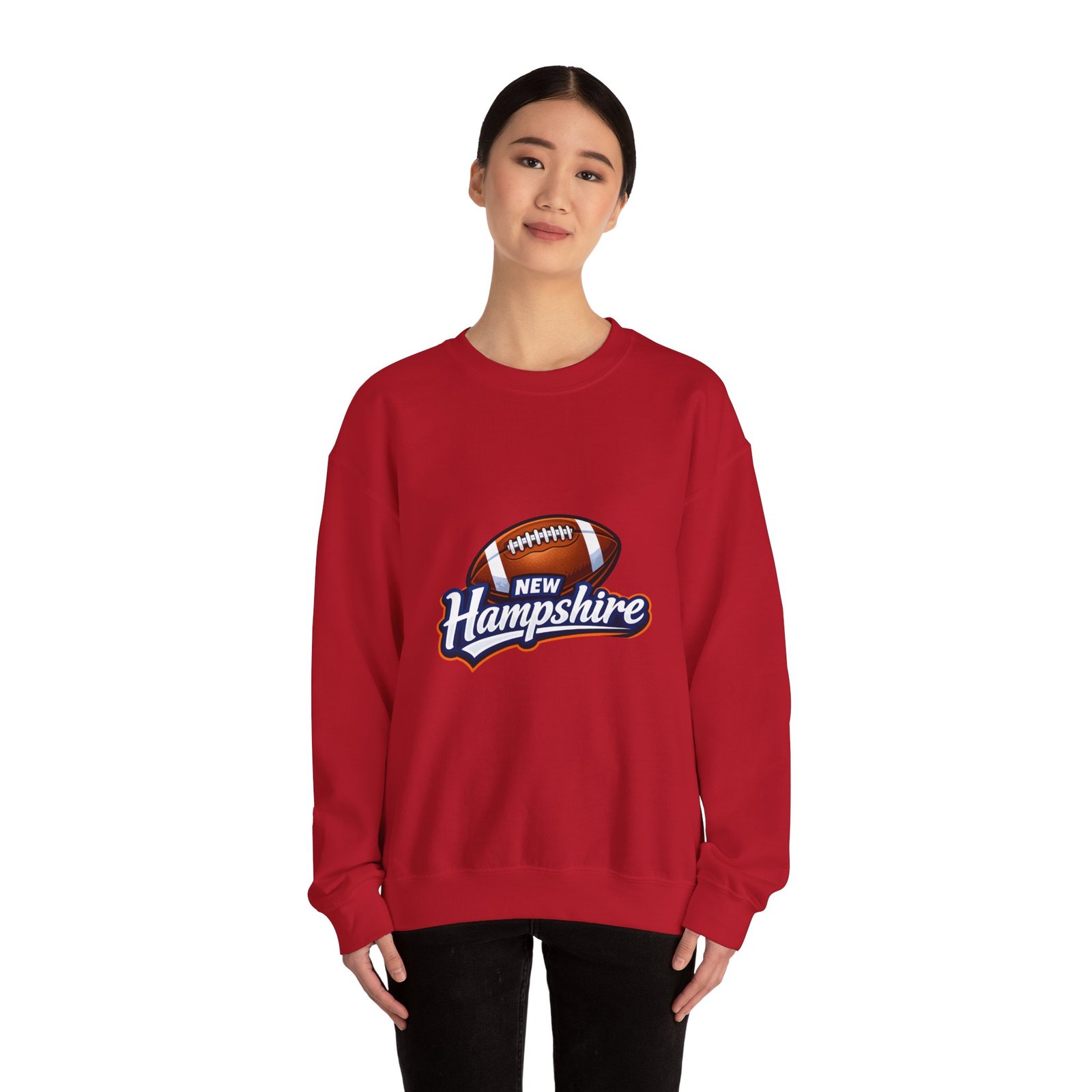 New Hampshire Football Crewneck Sweatshirt — Retro State Football Logo - Image 56