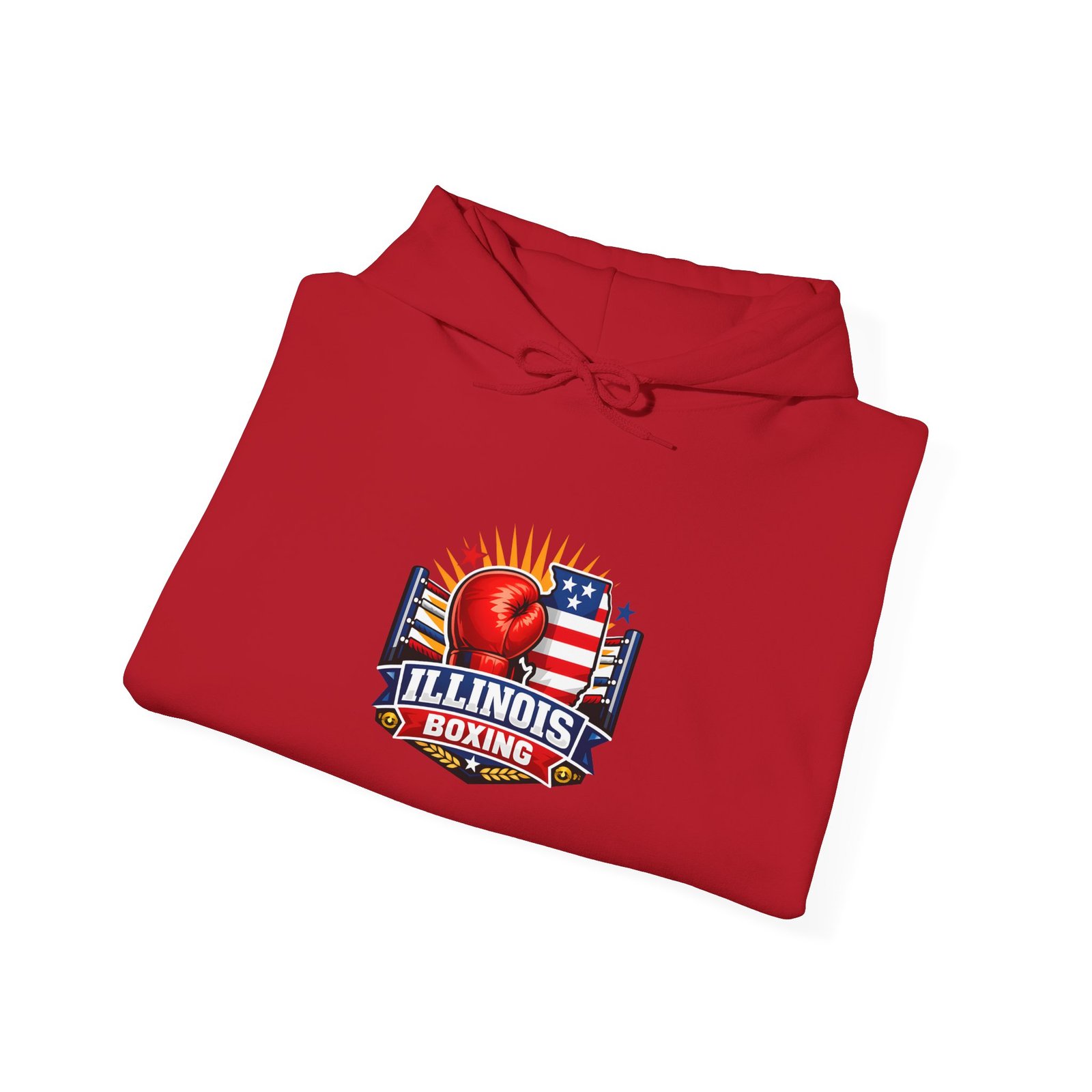 Illinois Boxing Hoodie — Vintage USA Boxing Logo Pullover - Image 52