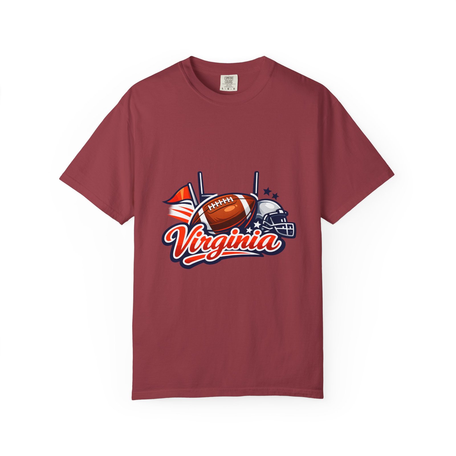 Virginia Football Helmet & Ball T-Shirt - Image 53