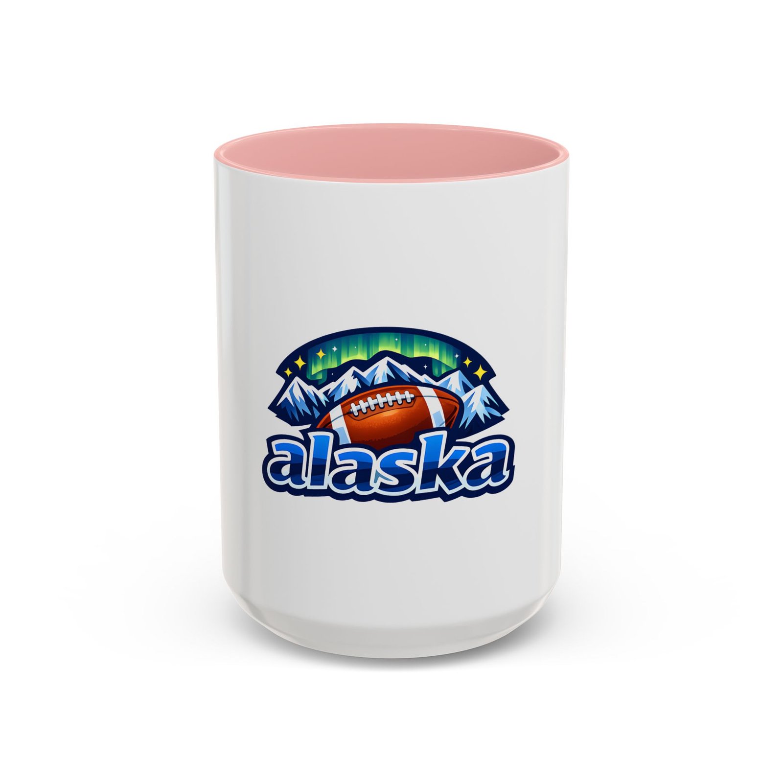 Alaska Football Coffee Mug – Northern Lights Mountain Design (11/15oz) - Image 7