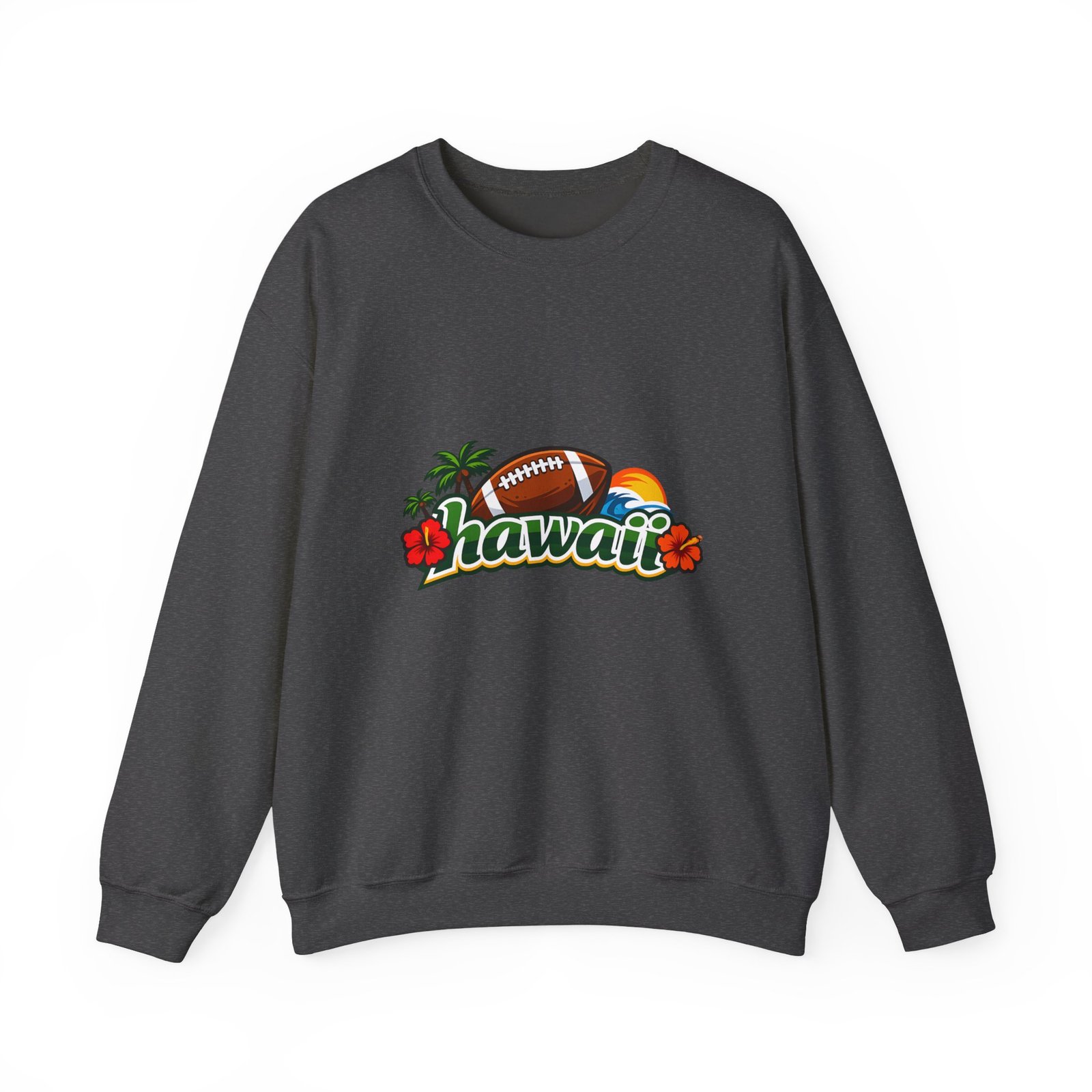 Hawaii Football Crewneck Sweatshirt — Tropical Sunset Palm Beach Pullover - Image 33