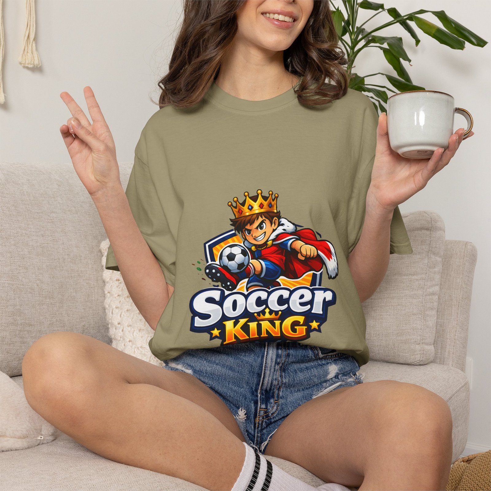 Soccer King T-Shirt — Kids & Teens Soccer Crown Graphic Tee - Image 17