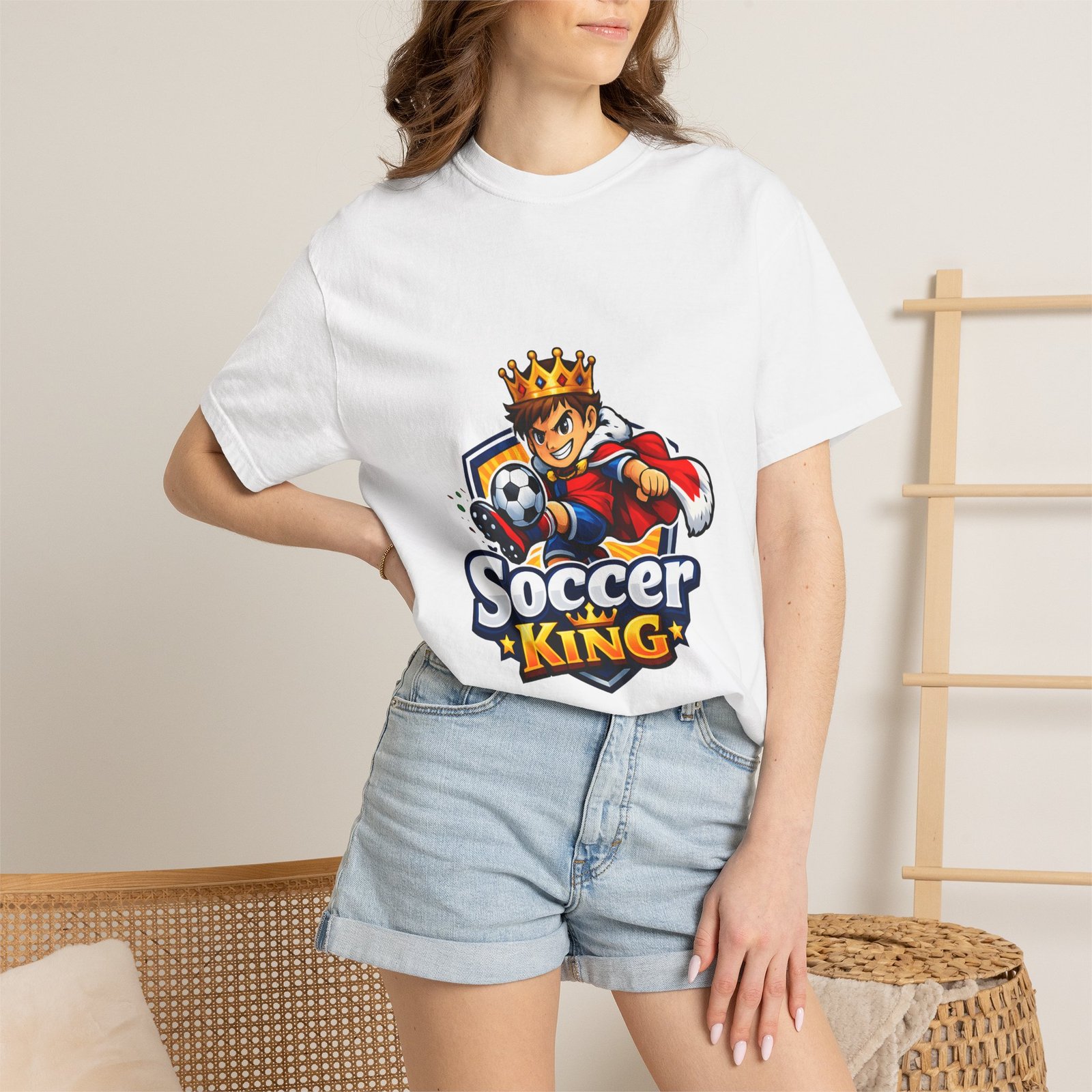 Soccer King T-Shirt — Kids' Youth Soccer Crown Graphic Tee - Image 4