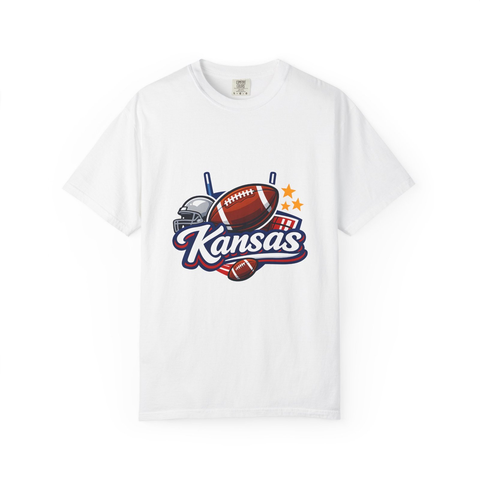 Kansas Football T-Shirt — Retro Helmet & Ball State Pride Tee