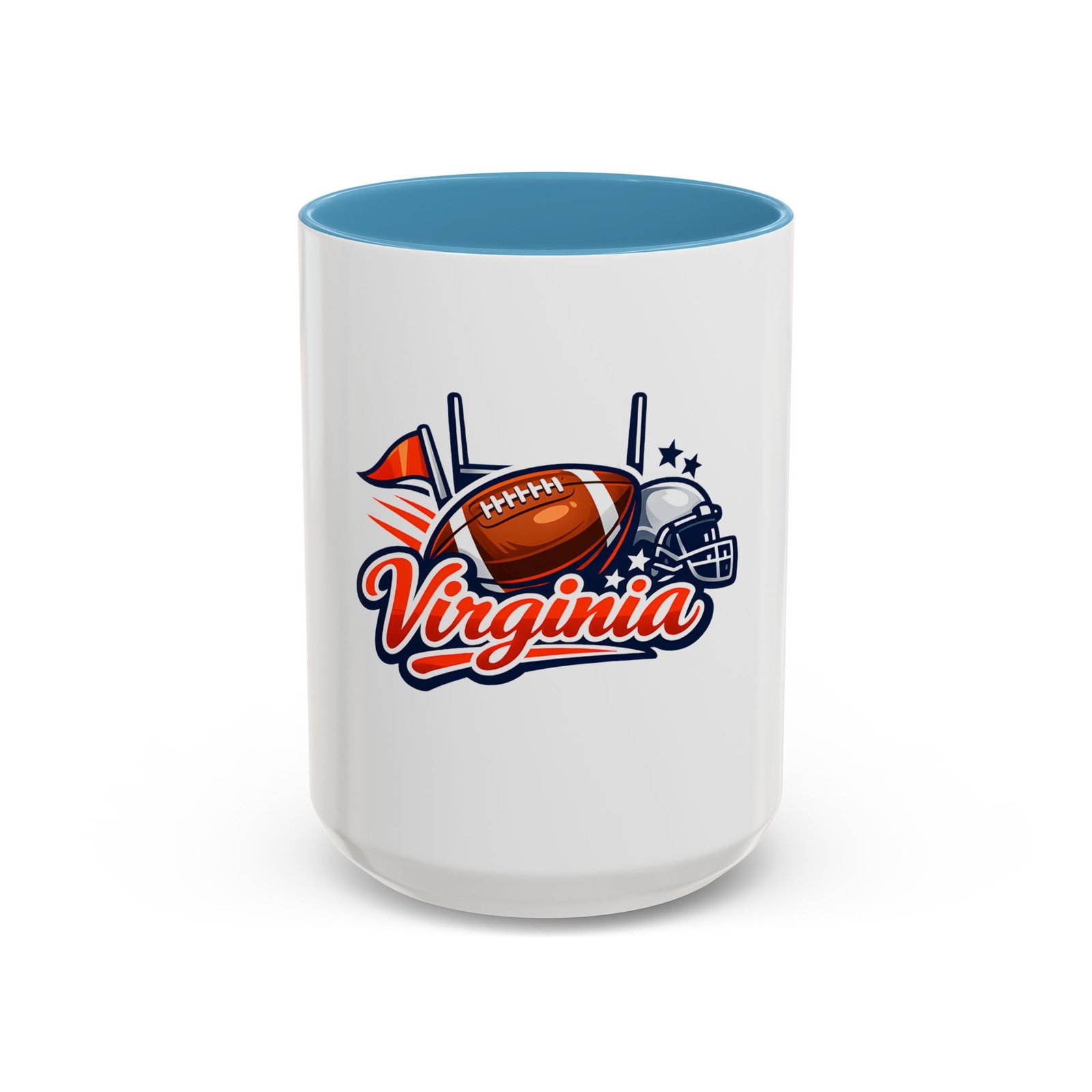 Virginia Football Accent Coffee Mug – Team Helmet & Football Design (11/15oz) - Image 10