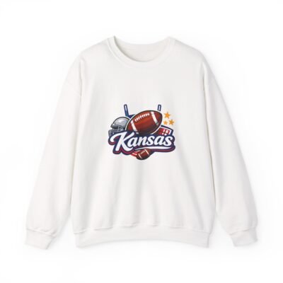 Kansas Football Crewneck Sweatshirt — Vintage Helmet & Football Logo