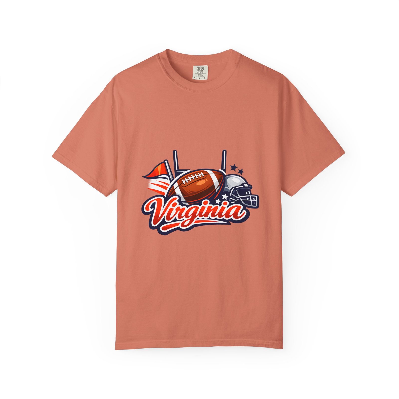 Virginia Football Helmet & Ball T-Shirt - Image 5