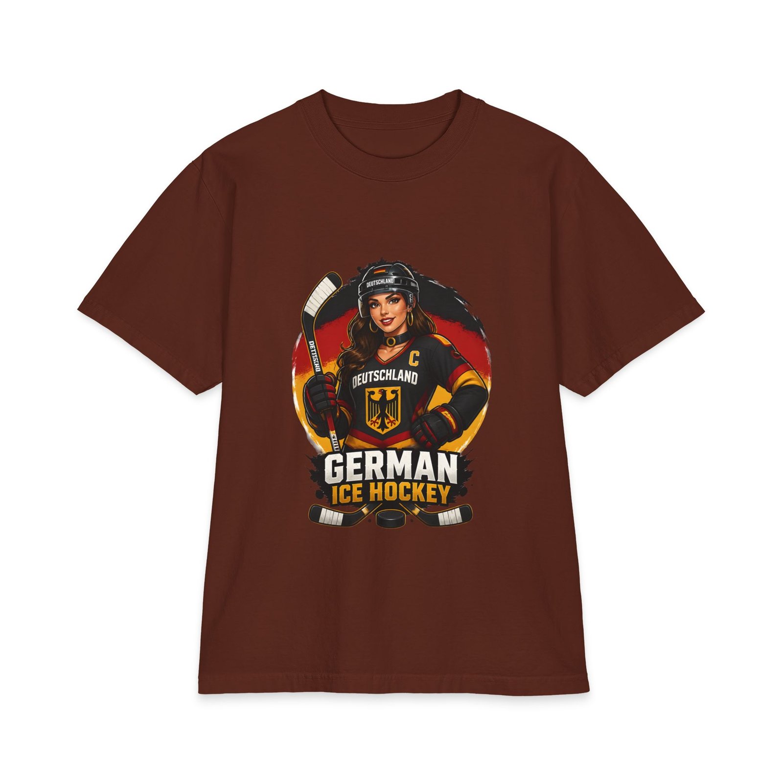 German Ice Hockey T-Shirt – Deutschland Women’s Hockey Player Graphic - Image 5