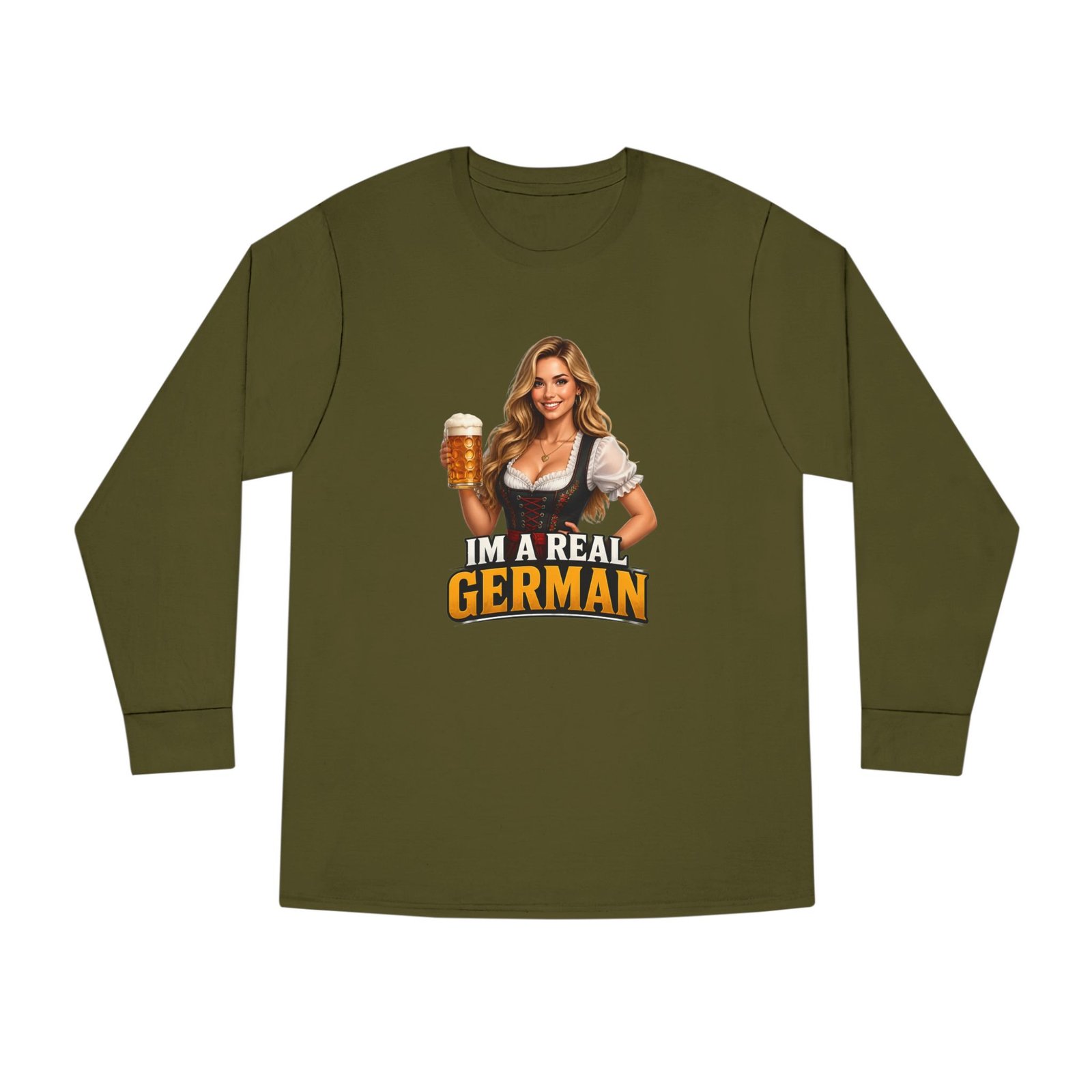 I'm A Real German Long Sleeve Tee — Oktoberfest Beer Dirndl Graphic - Image 37