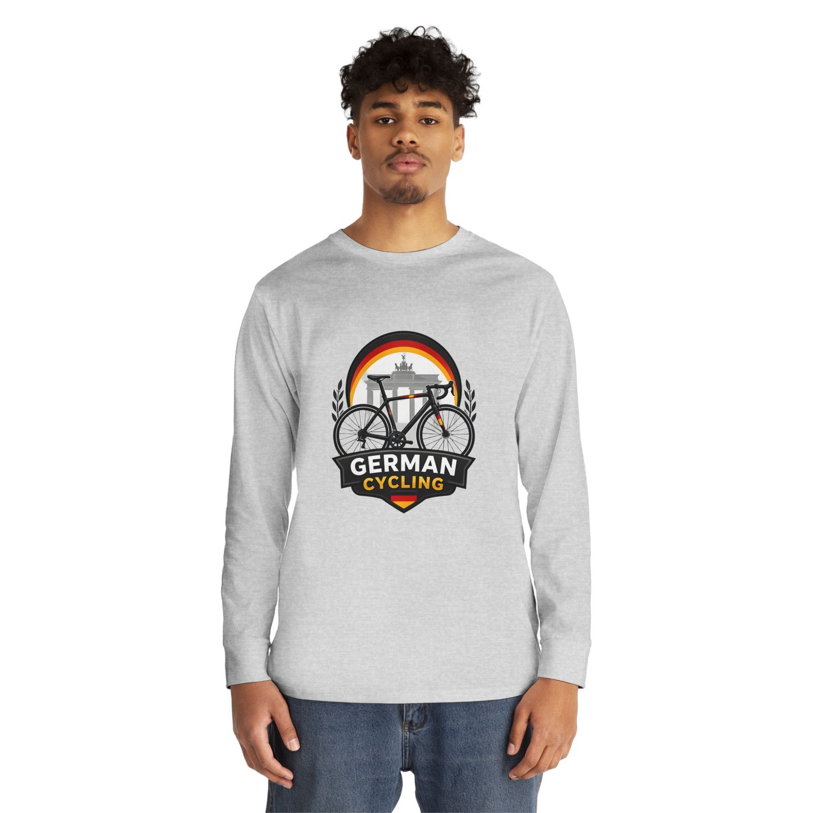 German Cycling Long Sleeve Tee — Retro Berlin Bike Logo - Image 7