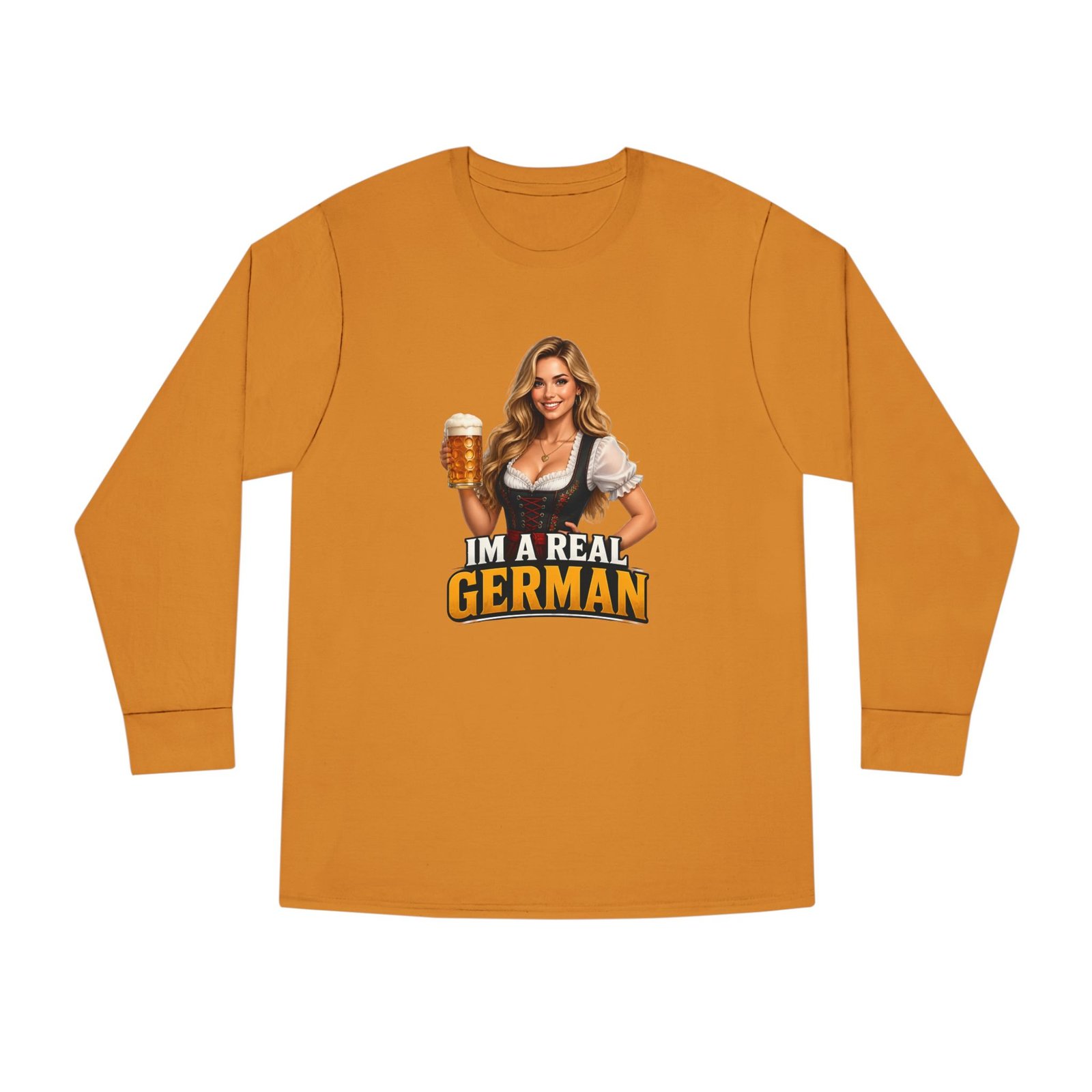 I'm A Real German Long Sleeve Tee — Oktoberfest Beer Dirndl Graphic - Image 29