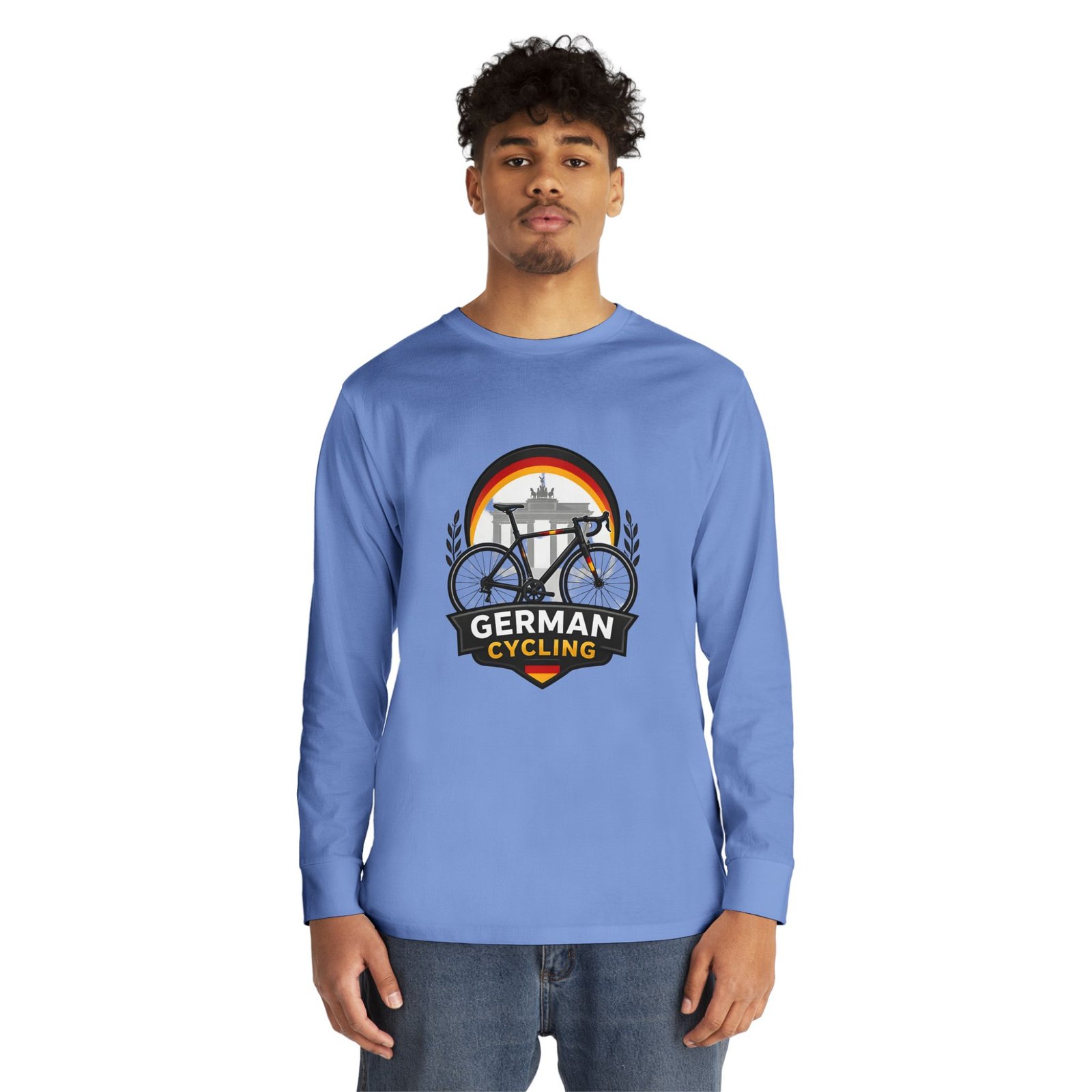 German Cycling Long Sleeve Tee — Retro Berlin Bike Logo - Image 47