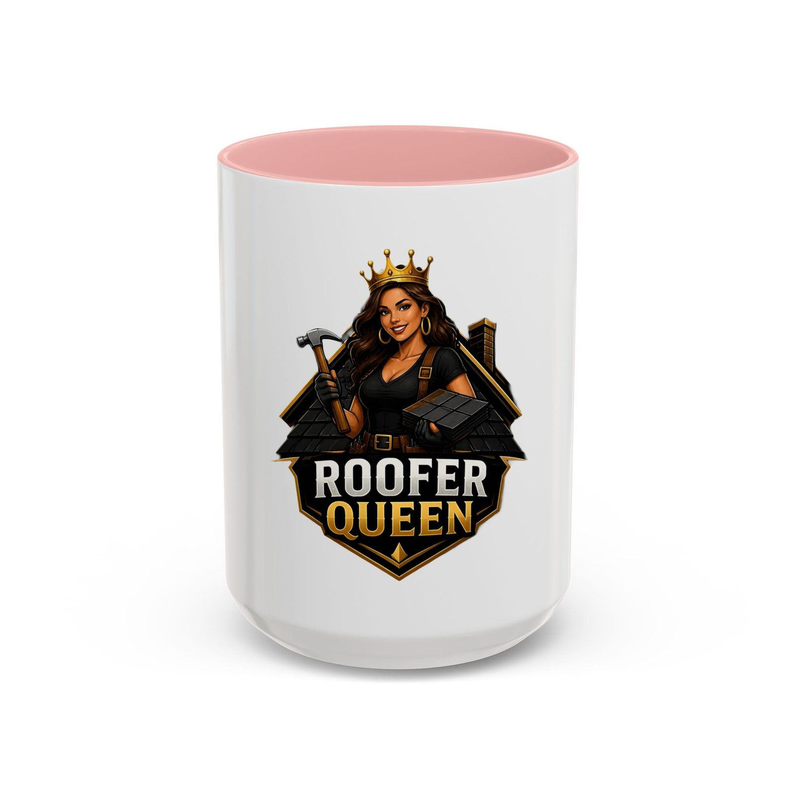 Roofer Queen Coffee Mug — Crowned Female Roofer Design (11/15oz) - Image 25