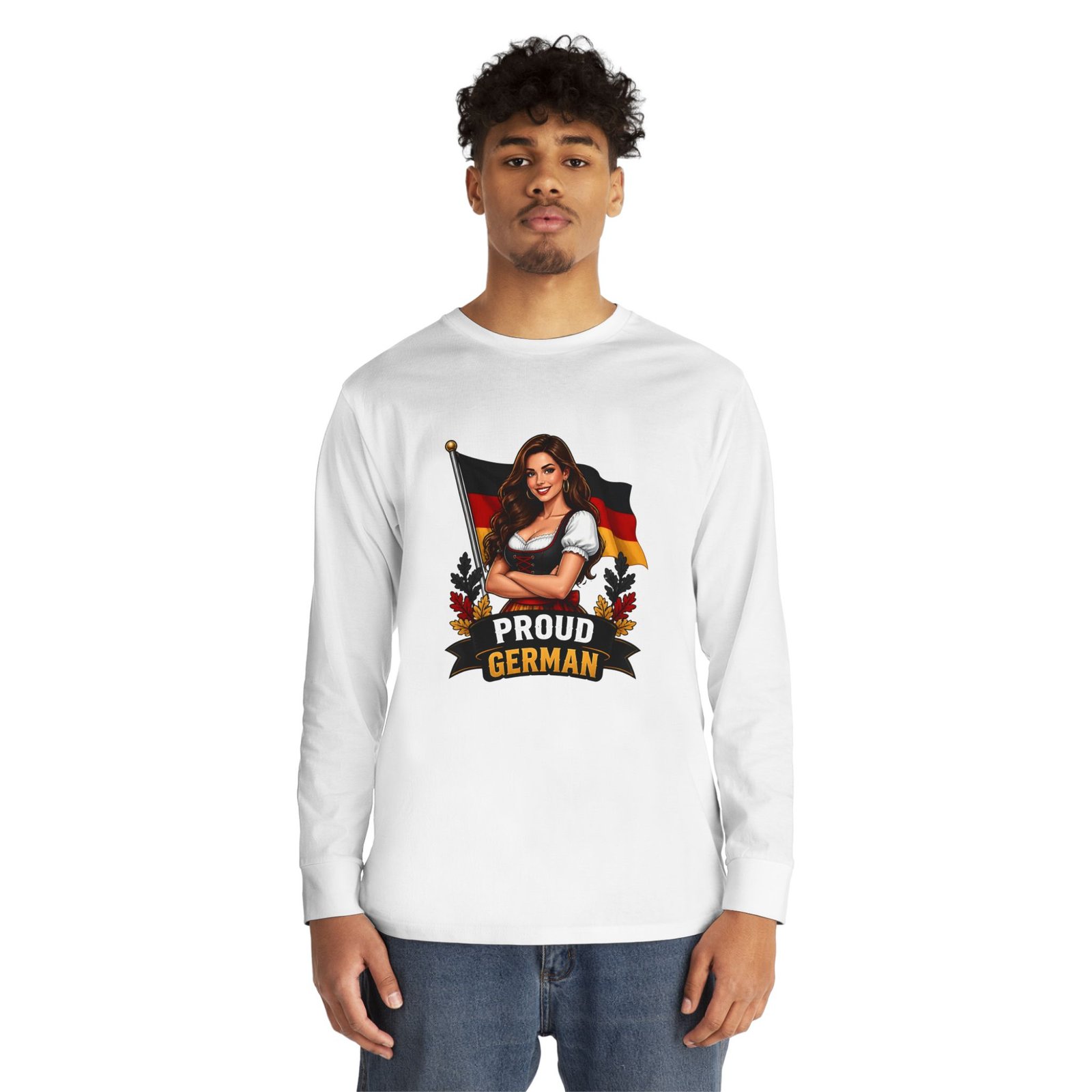 Proud German Long Sleeve Tee — Oktoberfest Bavarian Flag Design - Image 3