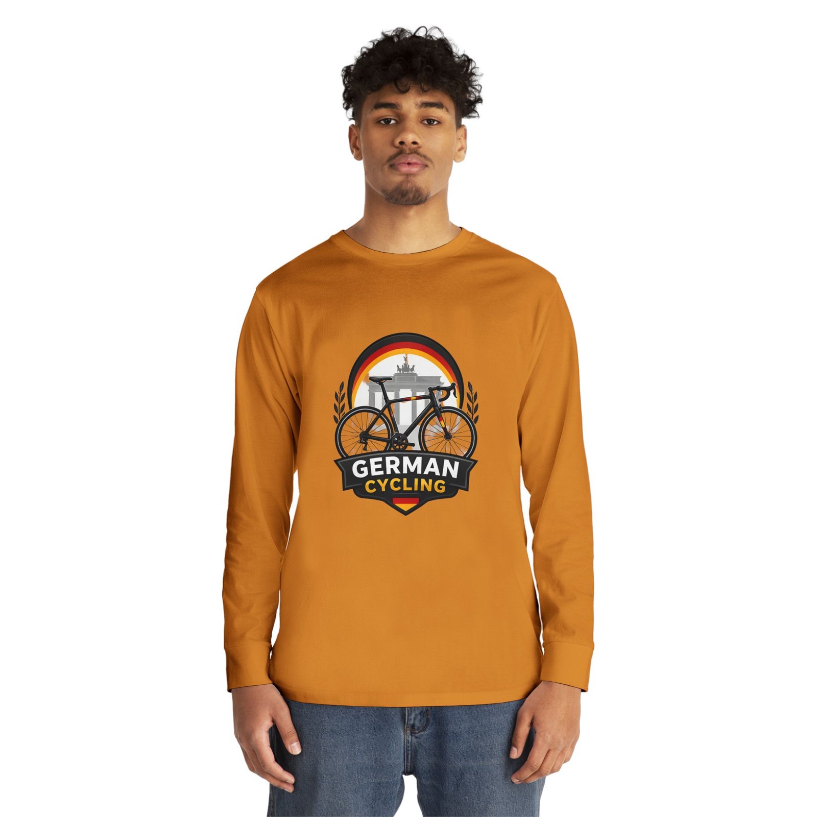 German Cycling Long Sleeve Tee — Retro Berlin Bike Logo - Image 31