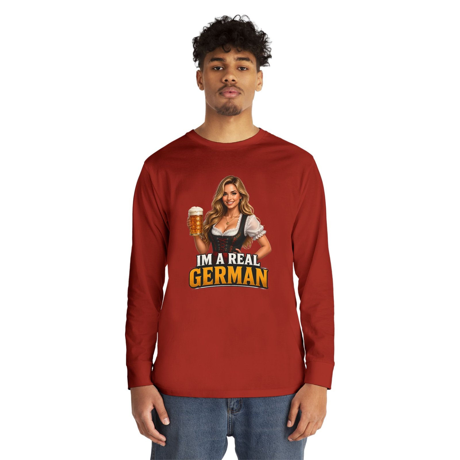 I'm A Real German Long Sleeve Tee — Oktoberfest Beer Dirndl Graphic - Image 11
