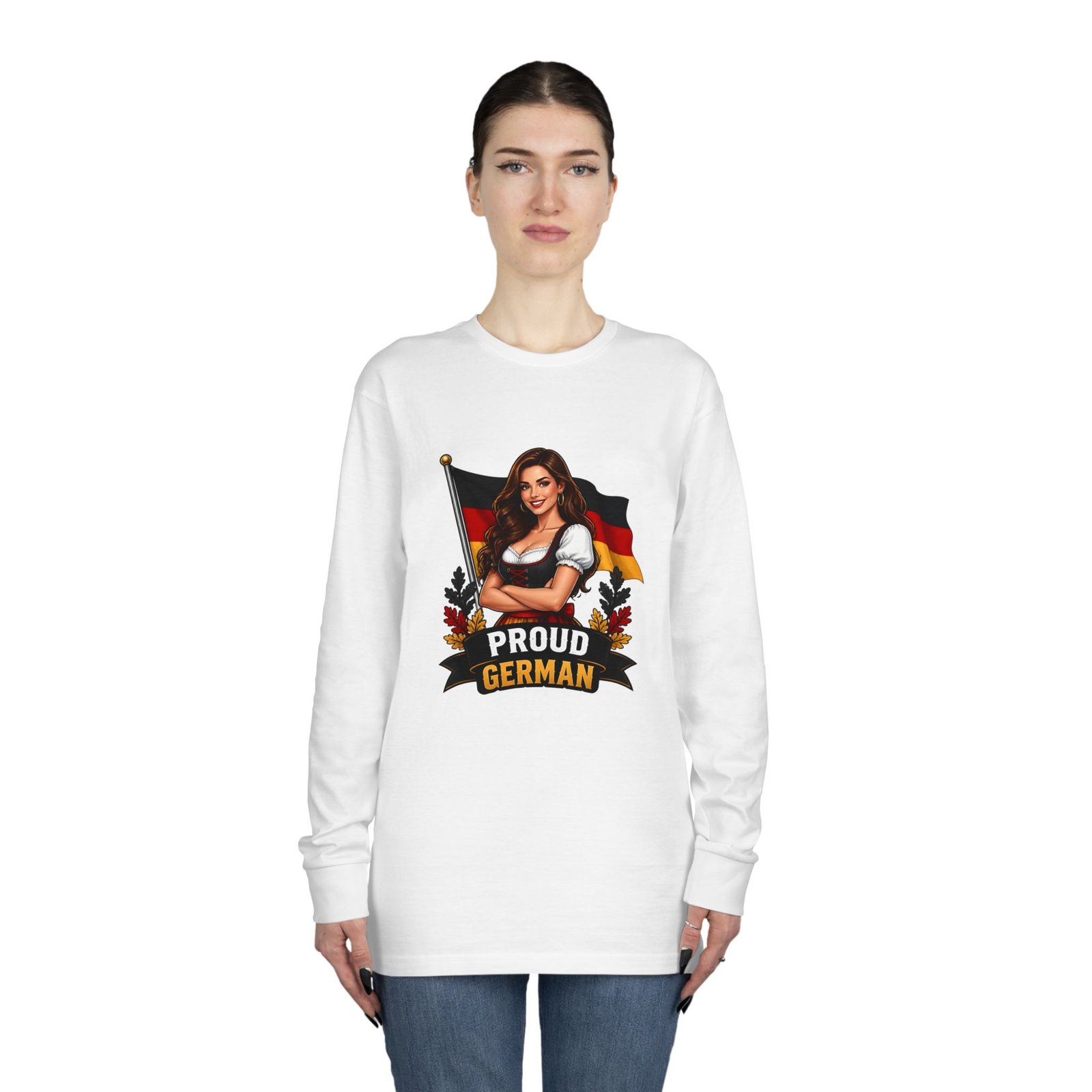 Proud German Long Sleeve Tee — Oktoberfest Bavarian Flag Design - Image 4
