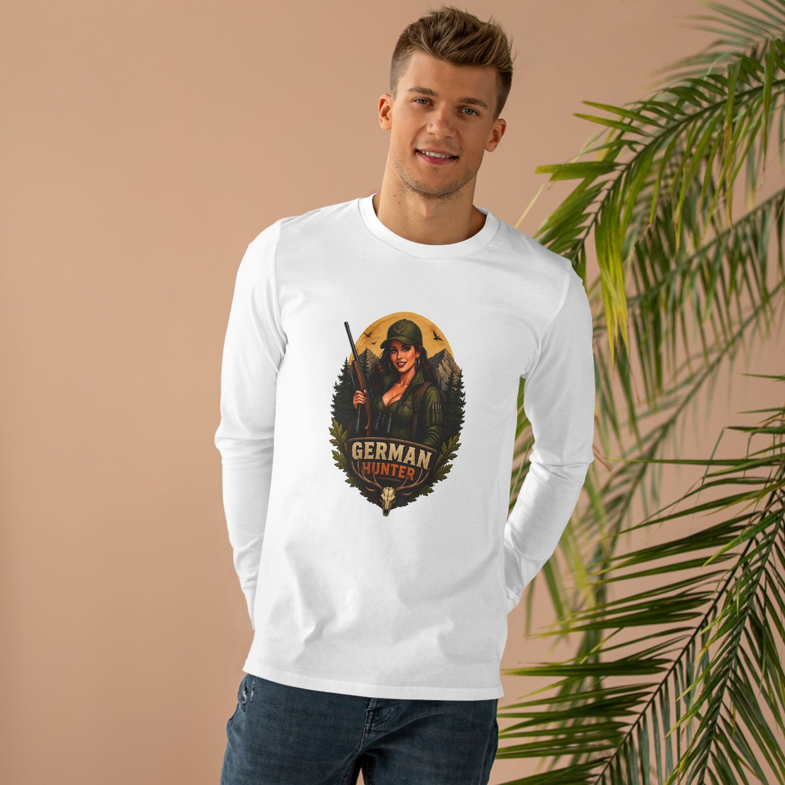 German Hunter Long Sleeve Tee — Vintage Hunting Graphic - Image 3