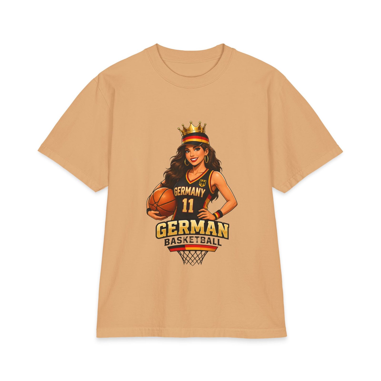 German Basketball Queen T-Shirt — Women’s #11 Basketball Jersey Graphic Tee - Image 9
