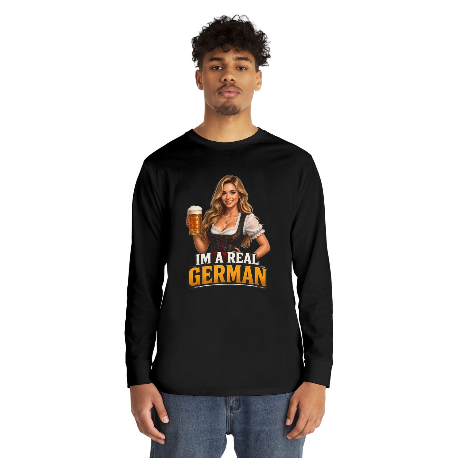 I'm A Real German Long Sleeve Tee — Oktoberfest Beer Dirndl Graphic - Image 15