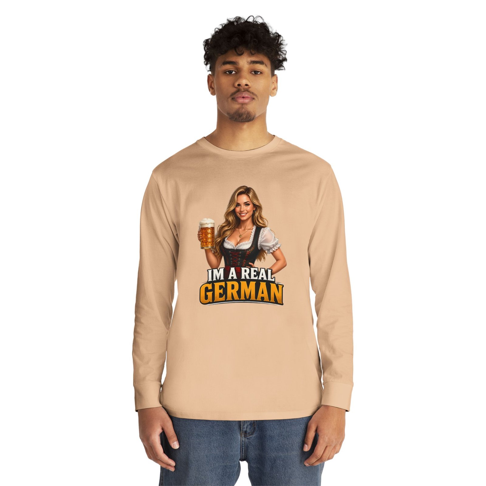 I'm A Real German Long Sleeve Tee — Oktoberfest Beer Dirndl Graphic - Image 23
