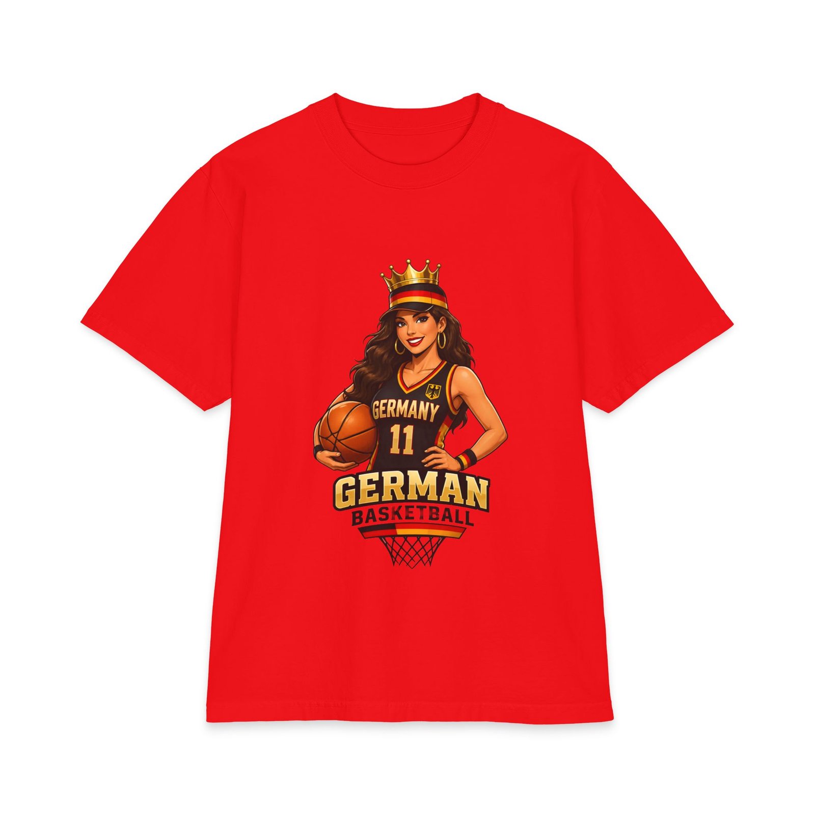 German Basketball Queen T-Shirt — Women’s #11 Basketball Jersey Graphic Tee - Image 21