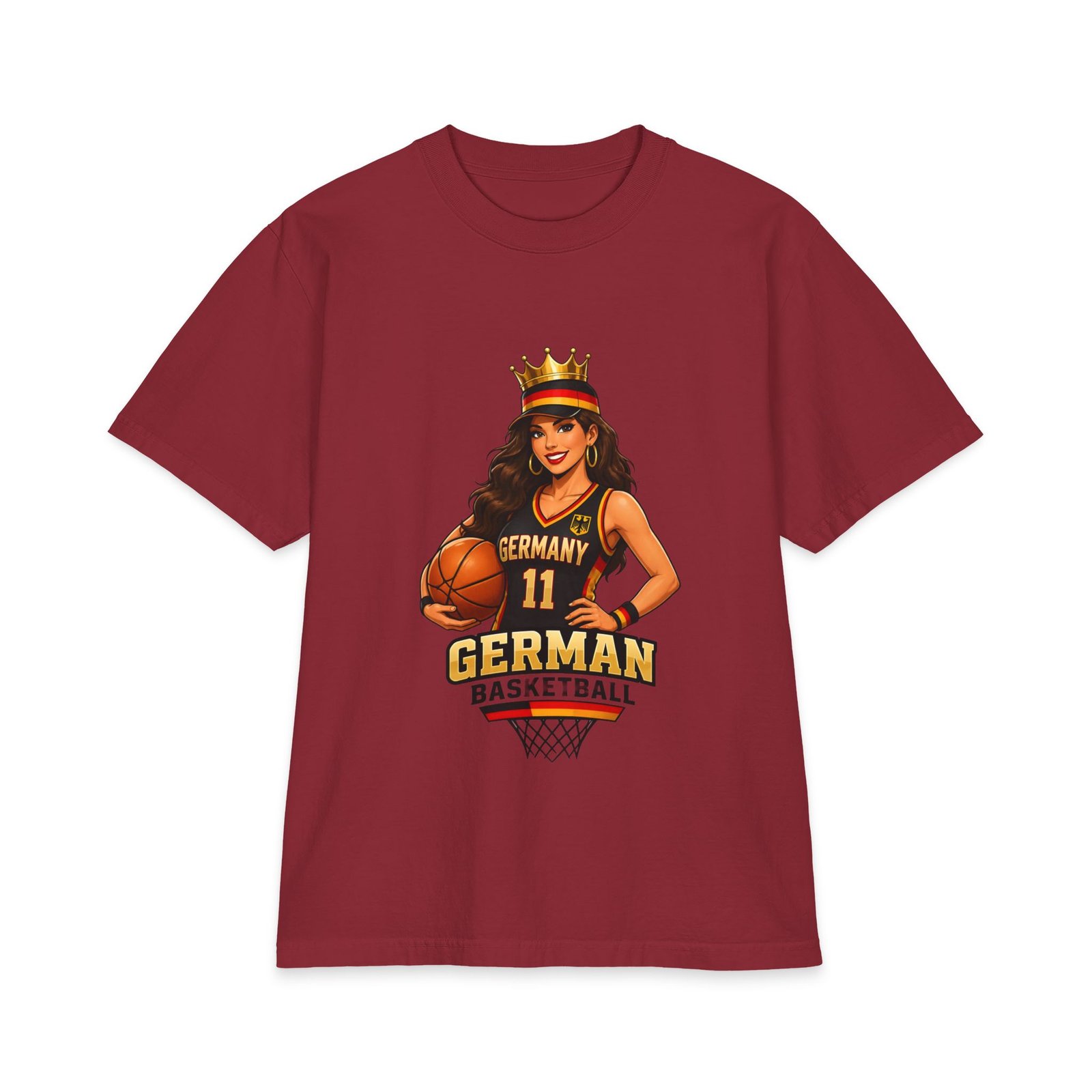 German Basketball Queen T-Shirt — Women’s #11 Basketball Jersey Graphic Tee - Image 19