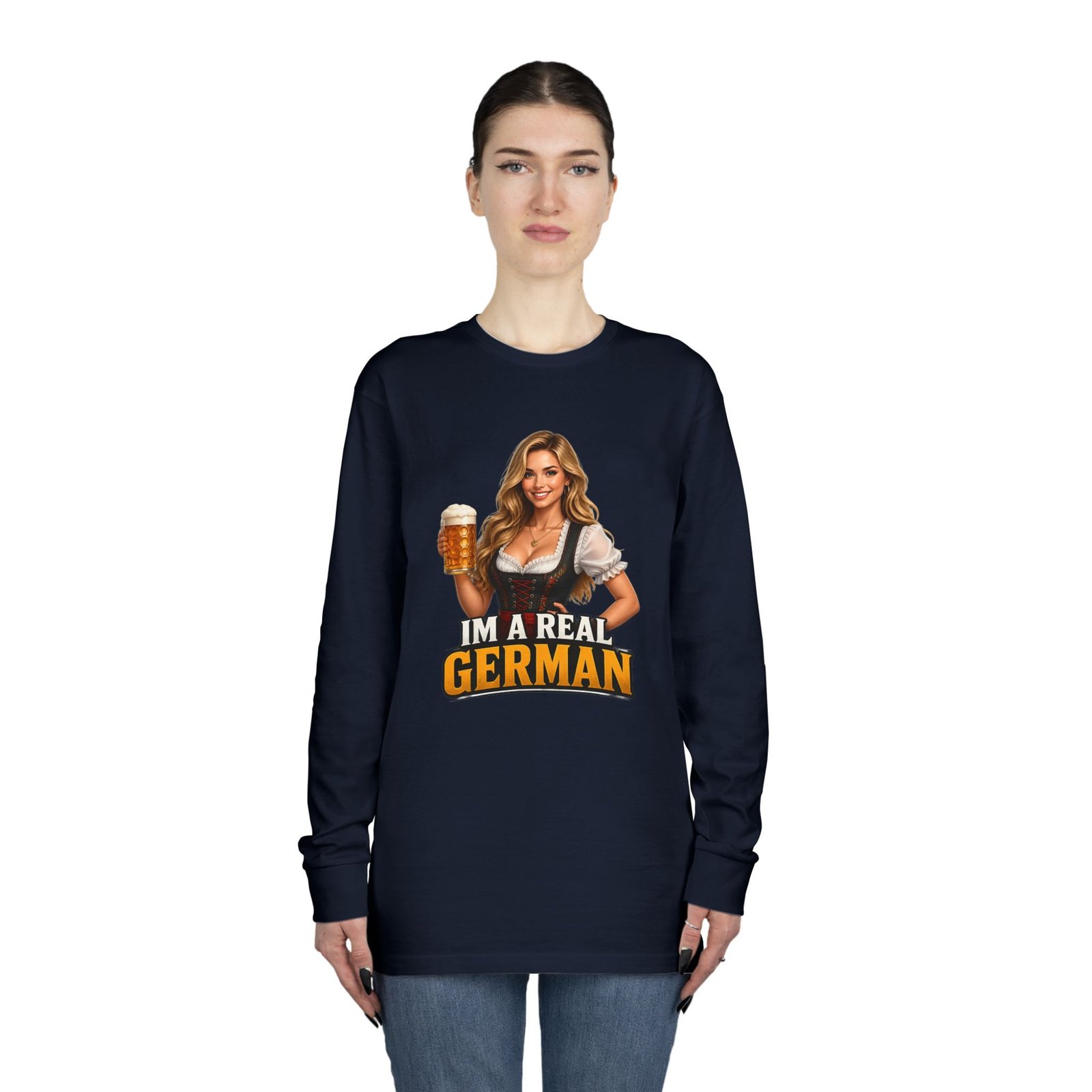 I'm A Real German Long Sleeve Tee — Oktoberfest Beer Dirndl Graphic - Image 52