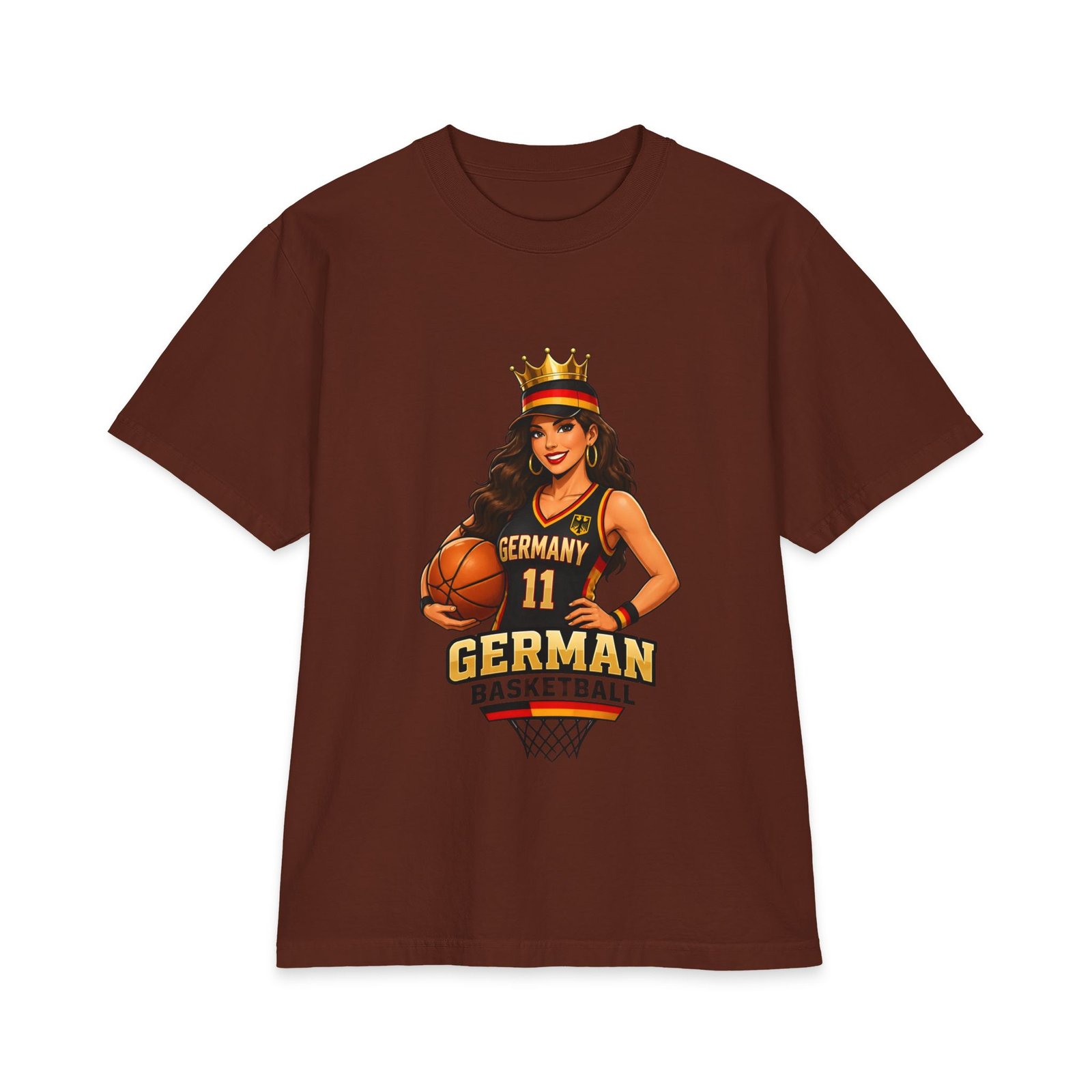 German Basketball Queen T-Shirt — Women’s #11 Basketball Jersey Graphic Tee - Image 5