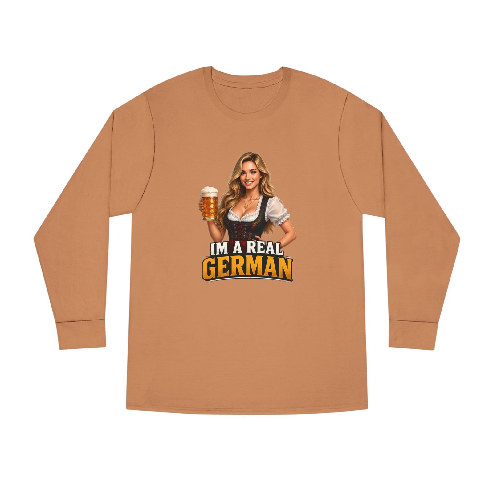 I'm A Real German Long Sleeve Tee — Oktoberfest Beer Dirndl Graphic - Image 25