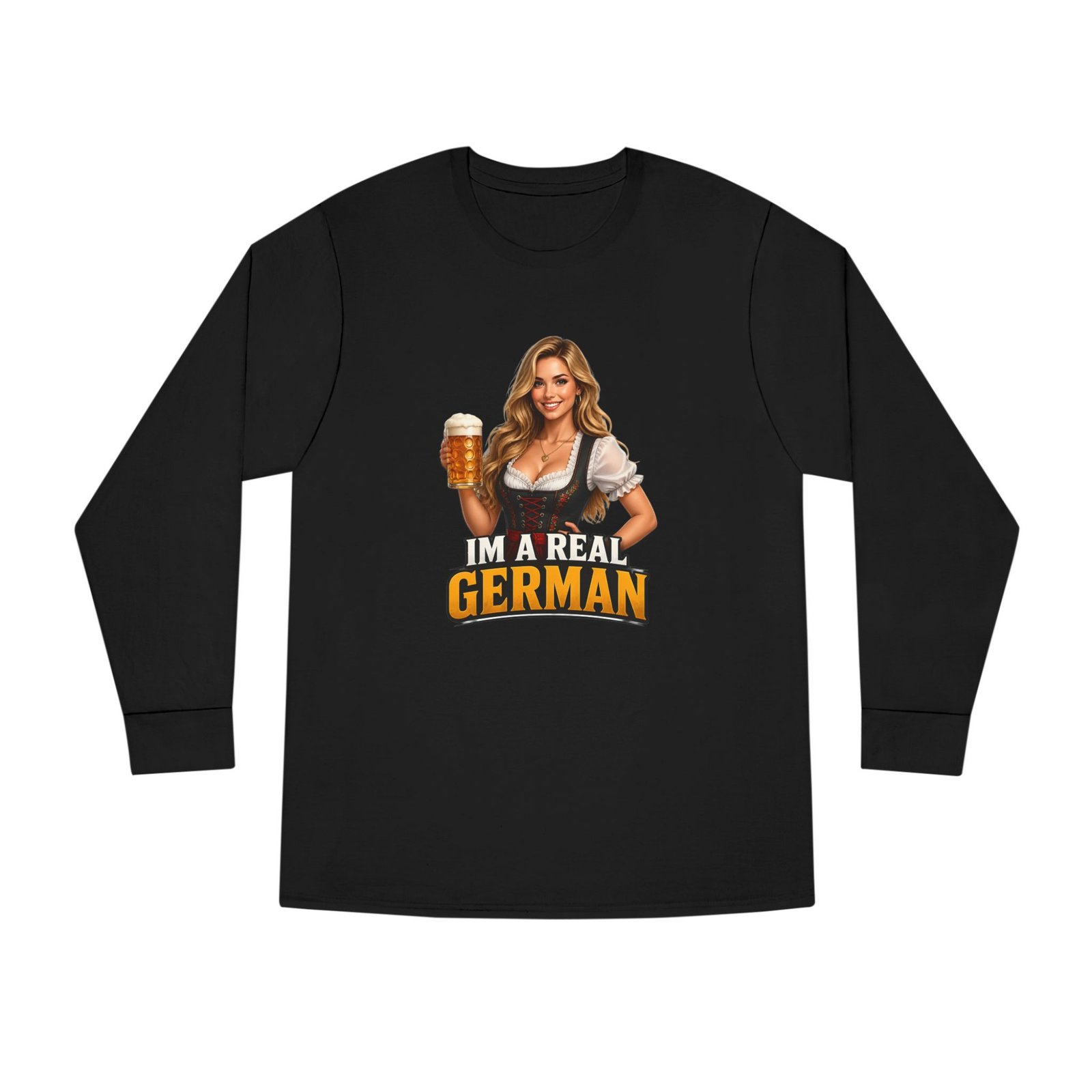 I'm A Real German Long Sleeve Tee — Oktoberfest Beer Dirndl Graphic - Image 13