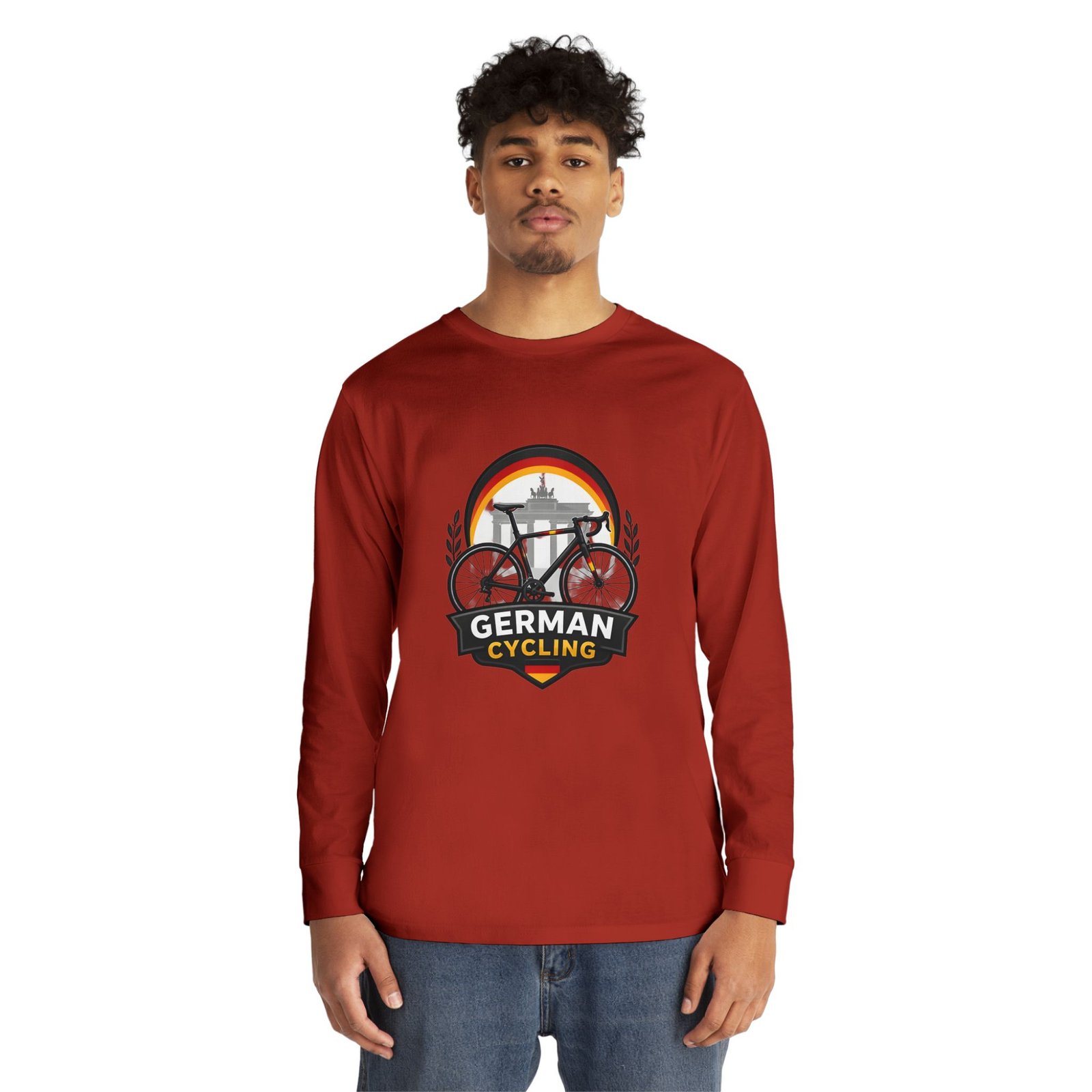 German Cycling Long Sleeve Tee — Retro Berlin Bike Logo - Image 11