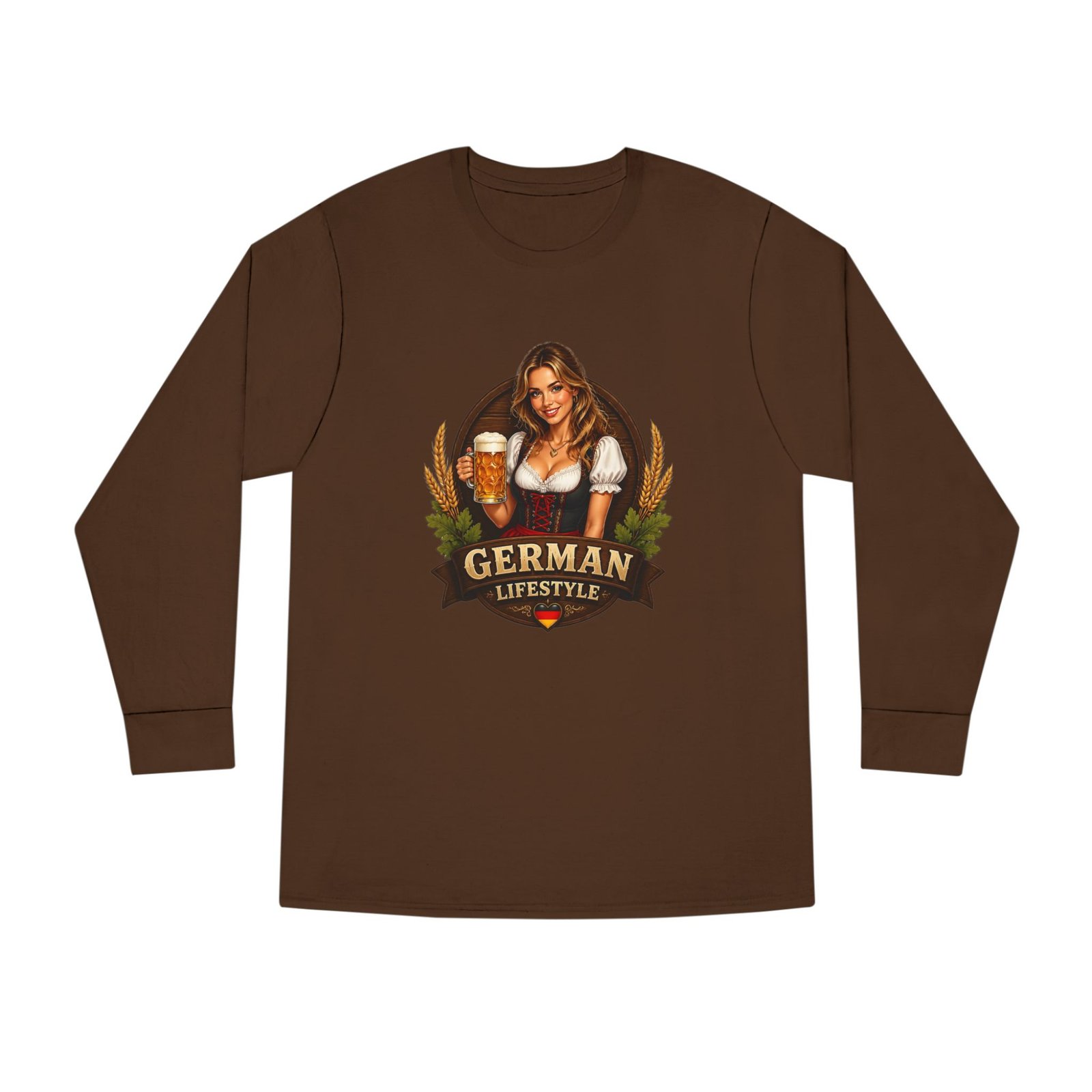 German Lifestyle Long Sleeve Tee — Oktoberfest Beer Girl Graphic - Image 33
