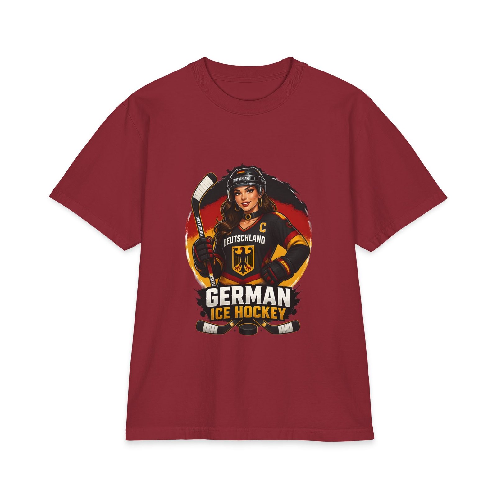 German Ice Hockey T-Shirt – Deutschland Women’s Hockey Player Graphic - Image 19