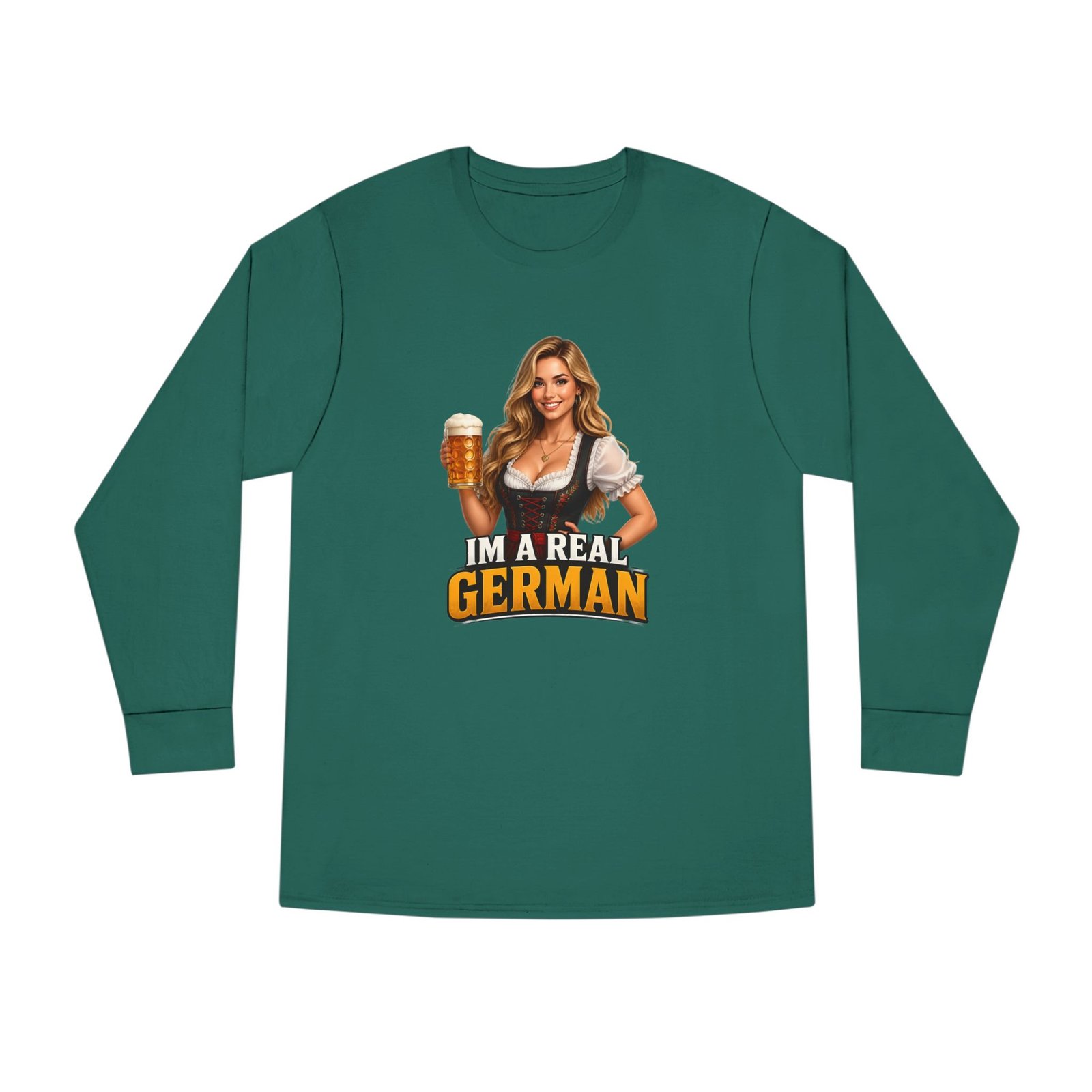 I'm A Real German Long Sleeve Tee — Oktoberfest Beer Dirndl Graphic - Image 41