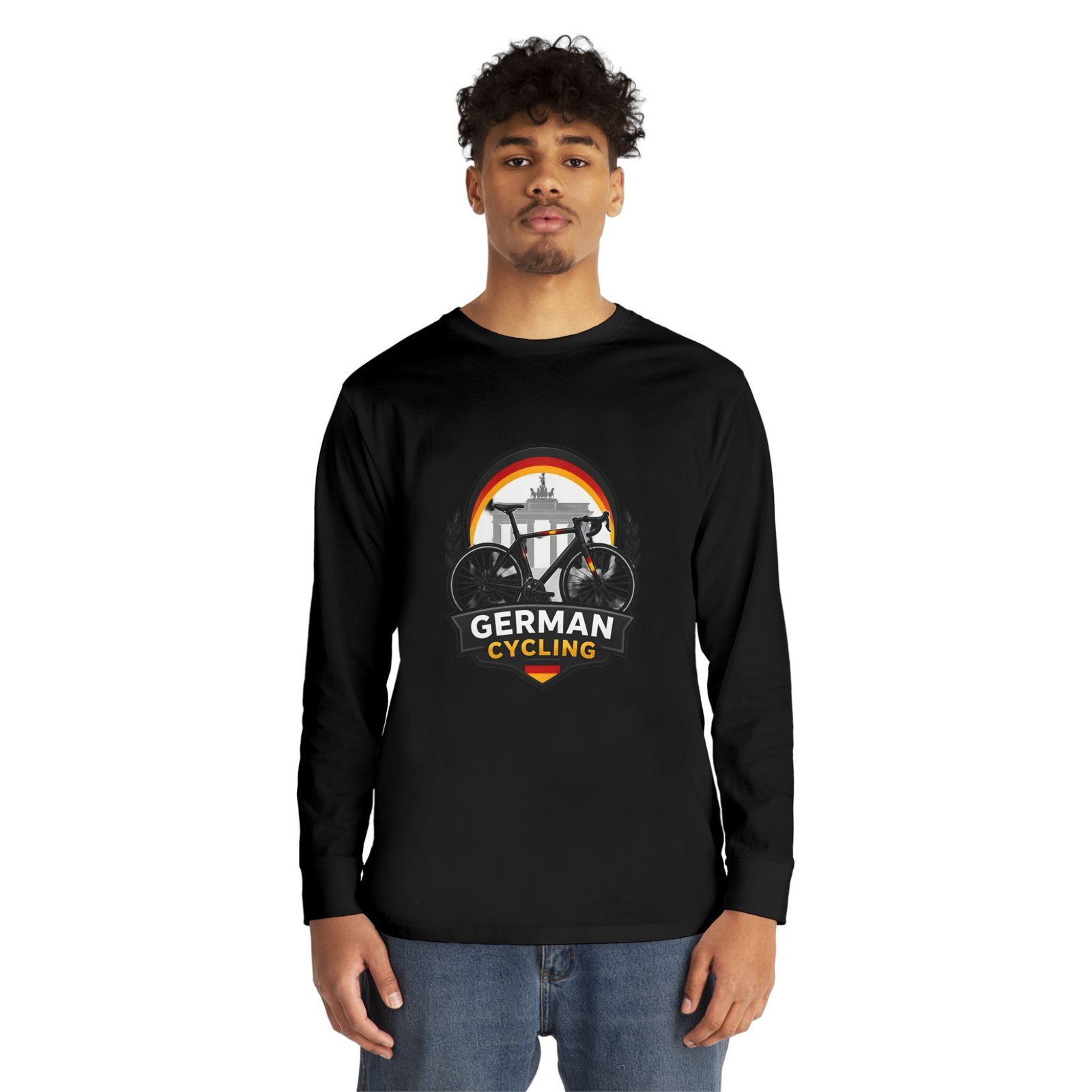 German Cycling Long Sleeve Tee — Retro Berlin Bike Logo - Image 15