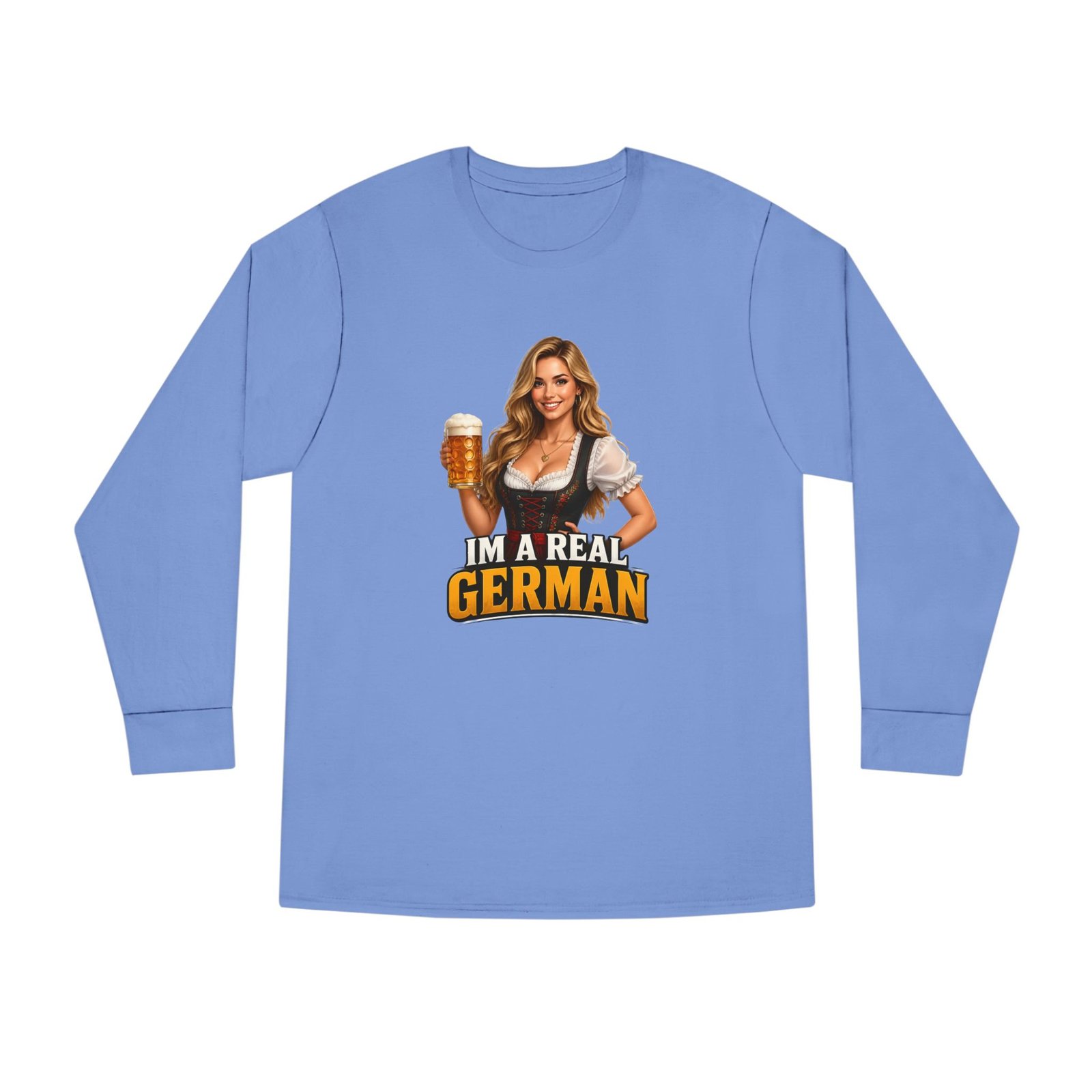 I'm A Real German Long Sleeve Tee — Oktoberfest Beer Dirndl Graphic - Image 45