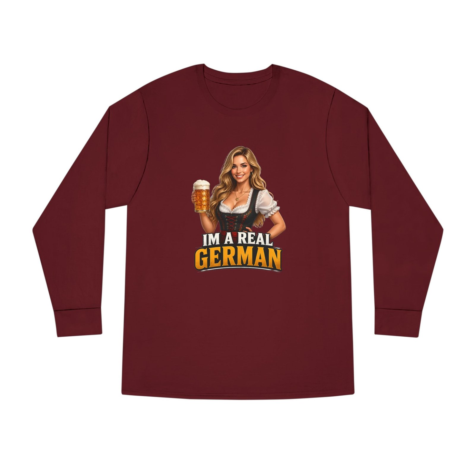 I'm A Real German Long Sleeve Tee — Oktoberfest Beer Dirndl Graphic - Image 53