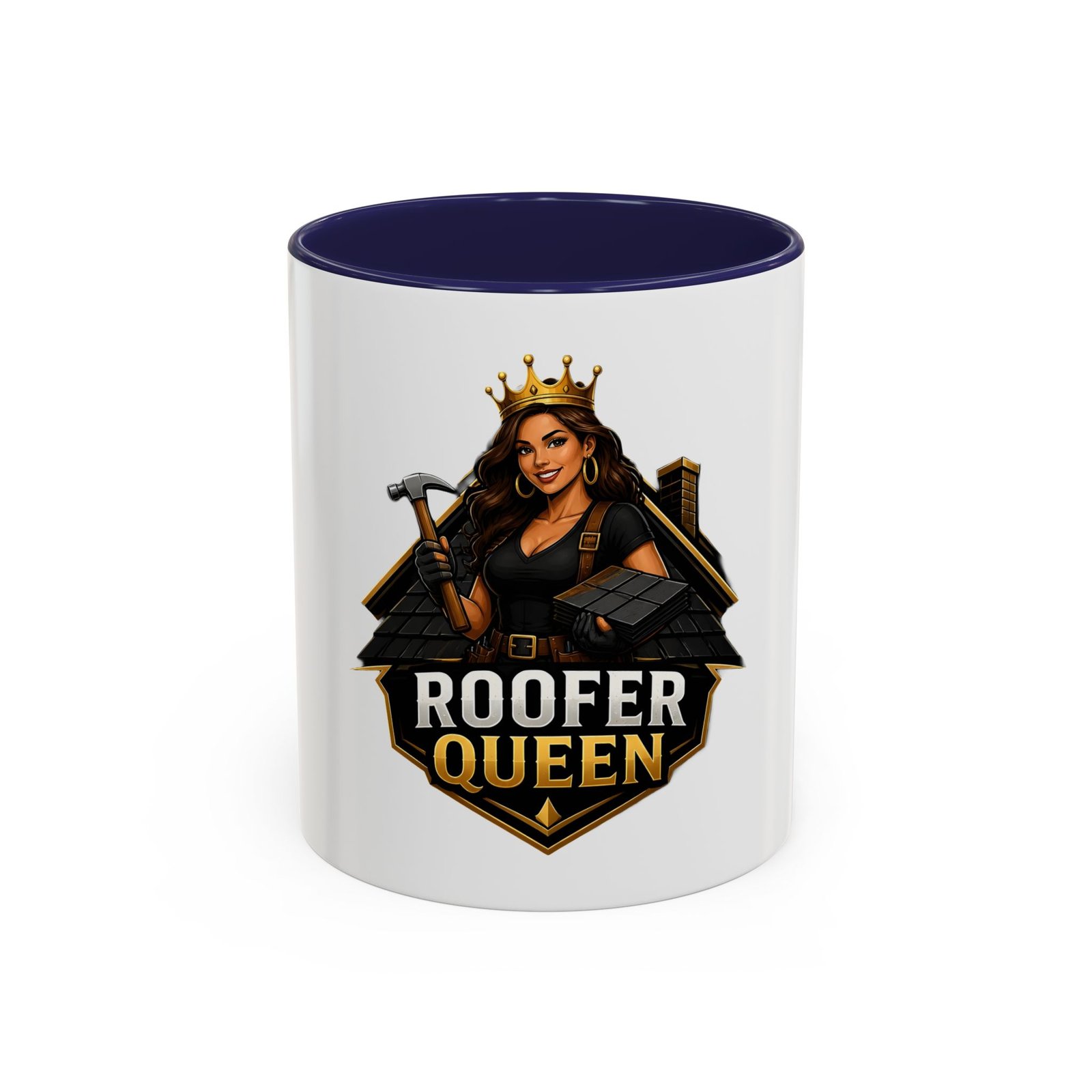 Roofer Queen Coffee Mug — Crowned Female Roofer Design (11/15oz) - Image 5