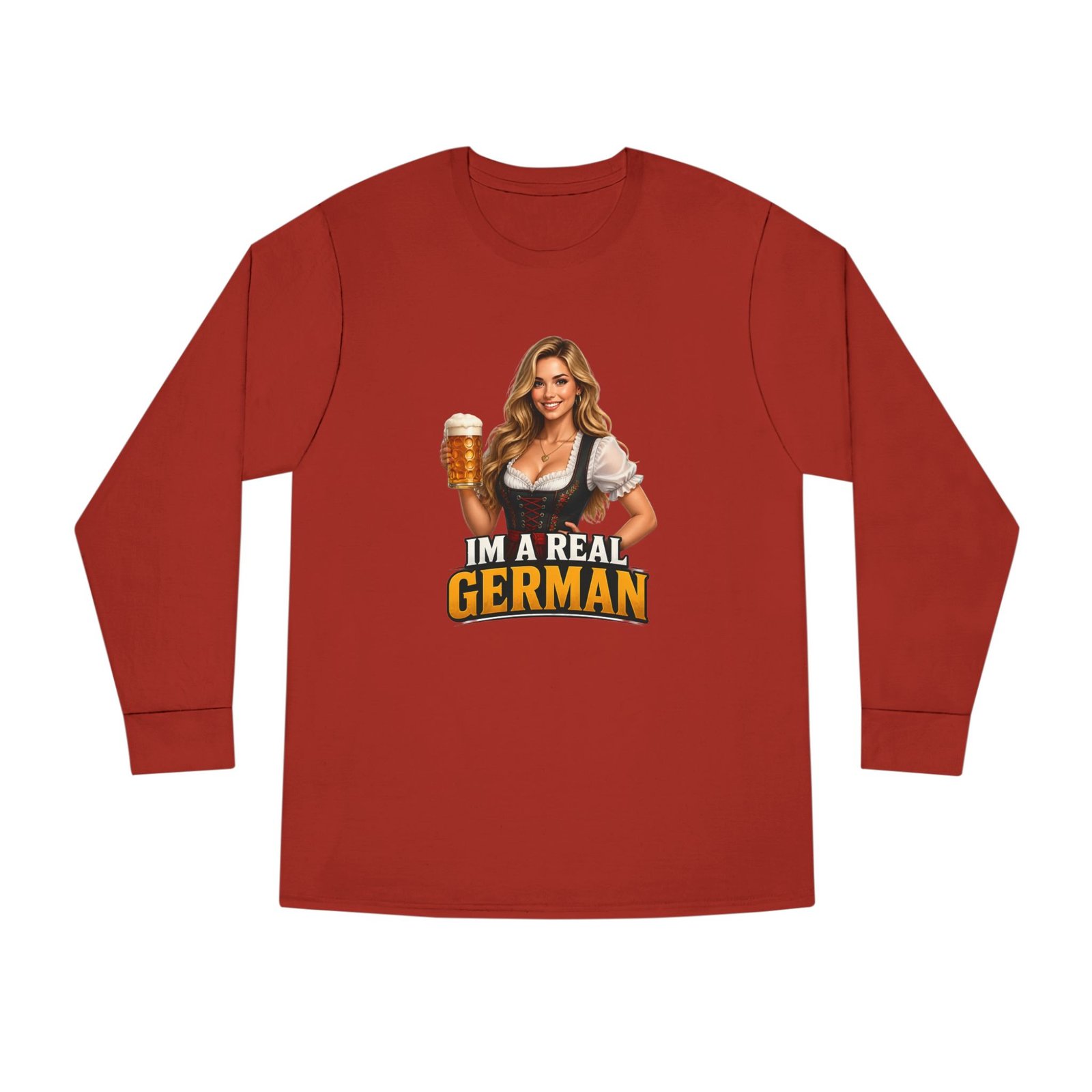 I'm A Real German Long Sleeve Tee — Oktoberfest Beer Dirndl Graphic - Image 9