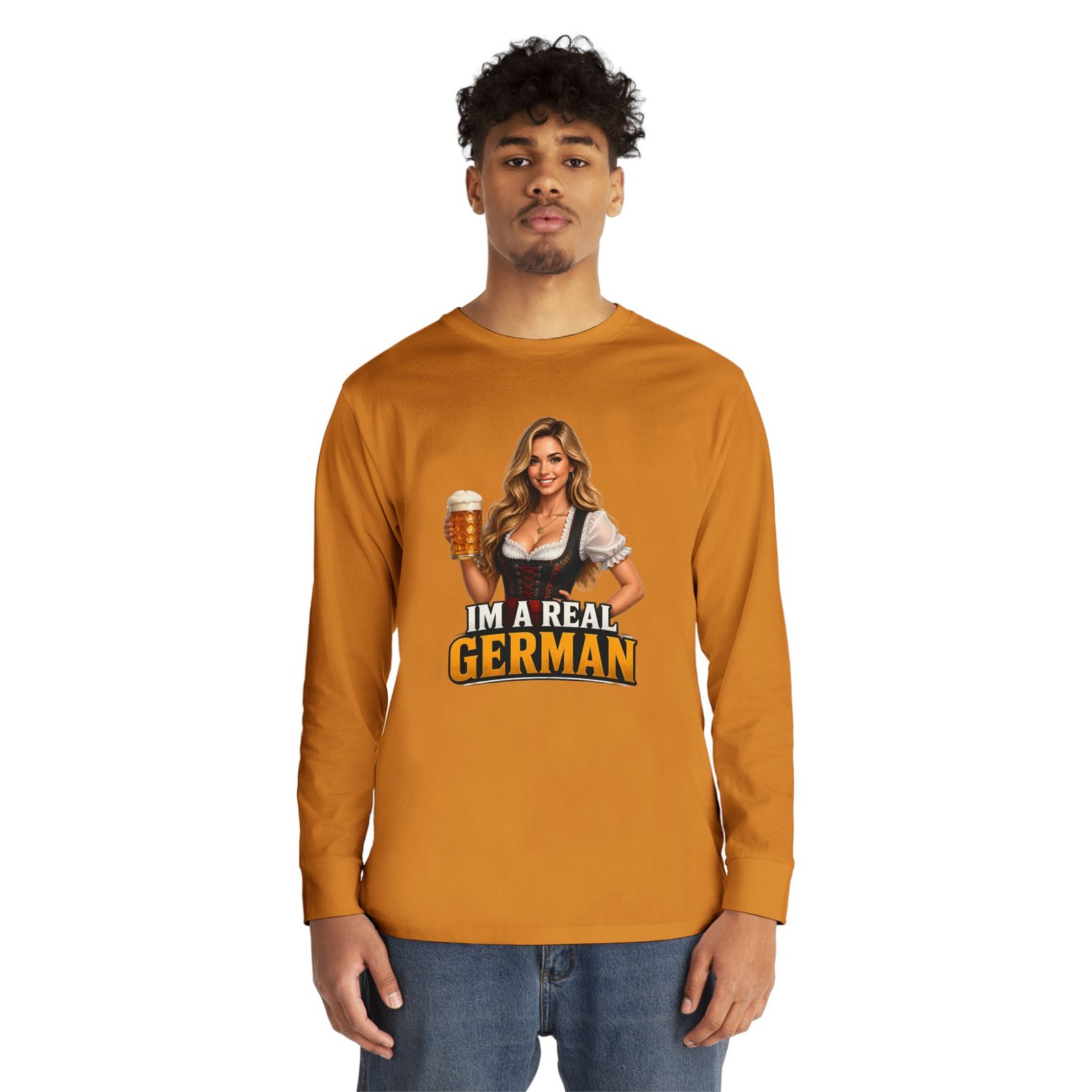 I'm A Real German Long Sleeve Tee — Oktoberfest Beer Dirndl Graphic - Image 31