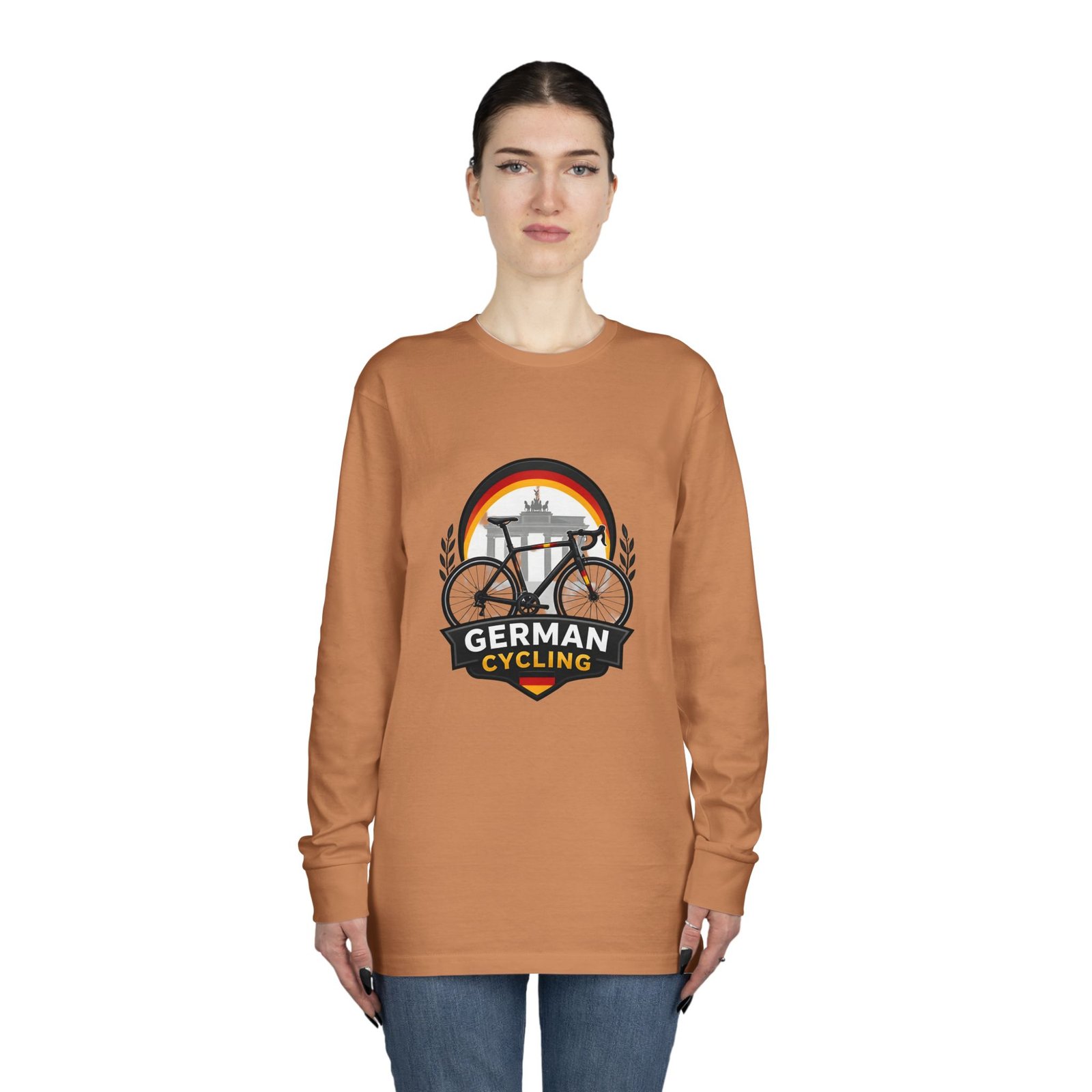 German Cycling Long Sleeve Tee — Retro Berlin Bike Logo - Image 28