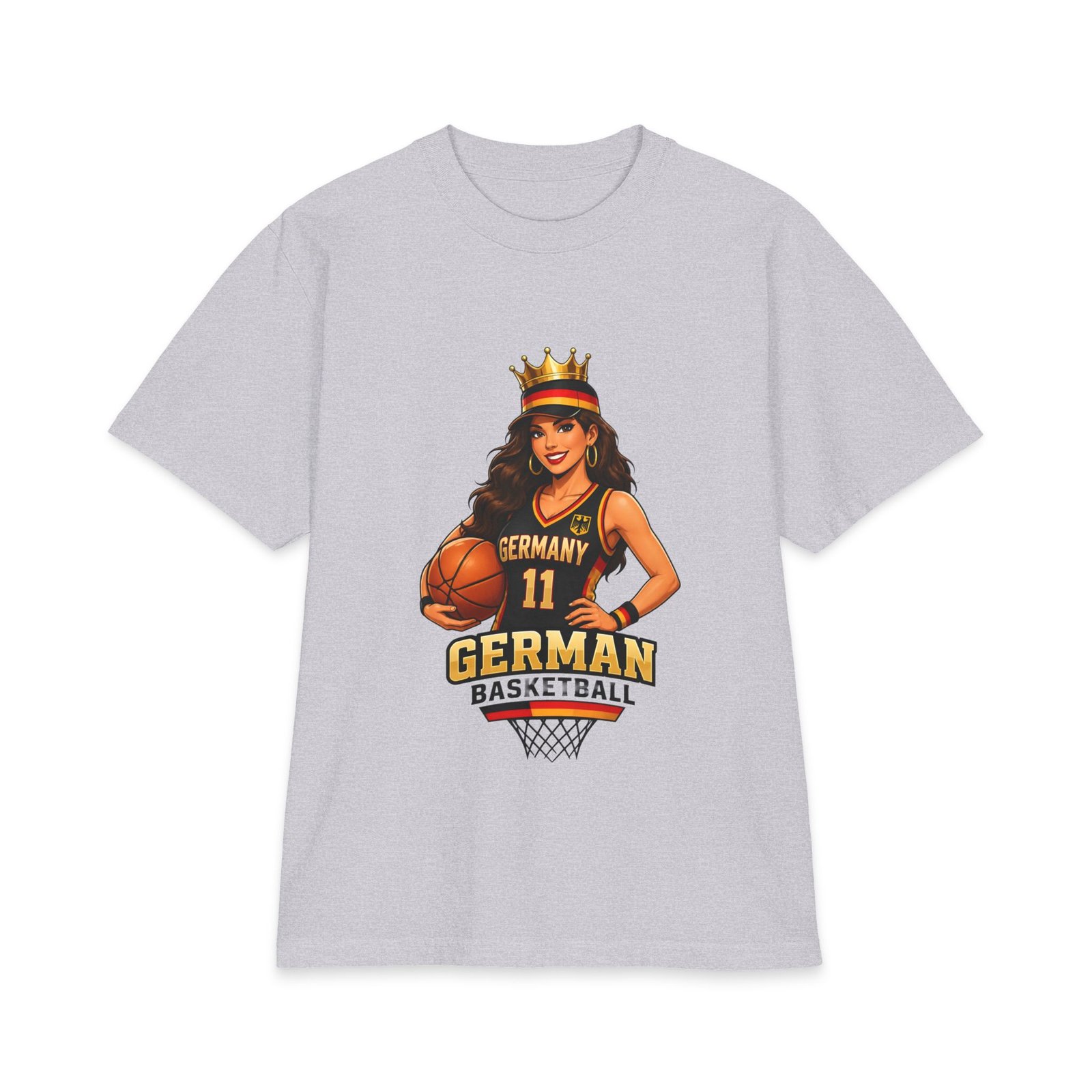 German Basketball Queen T-Shirt — Women’s #11 Basketball Jersey Graphic Tee - Image 15